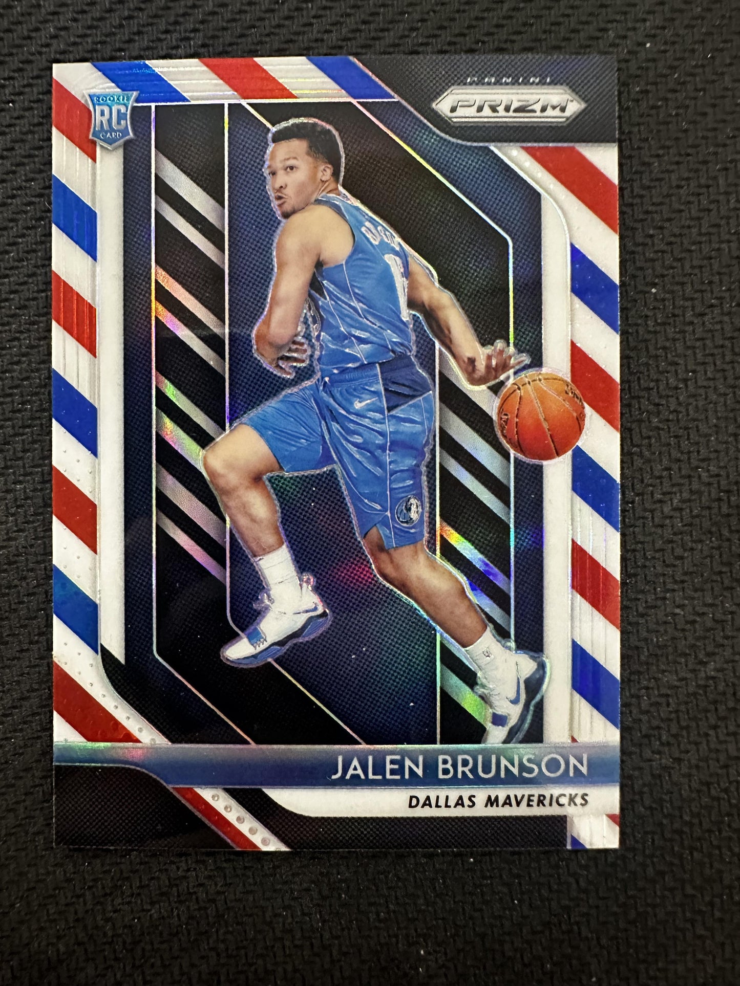 #250 Jalen Brunson 2018-19 Panini Prizm Mavericks Red White and Blue