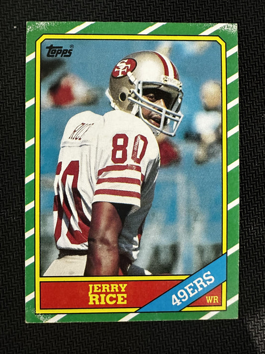 #161b Jerry Rice 1986 Topps RC Rookie San Francisco 49ers sports