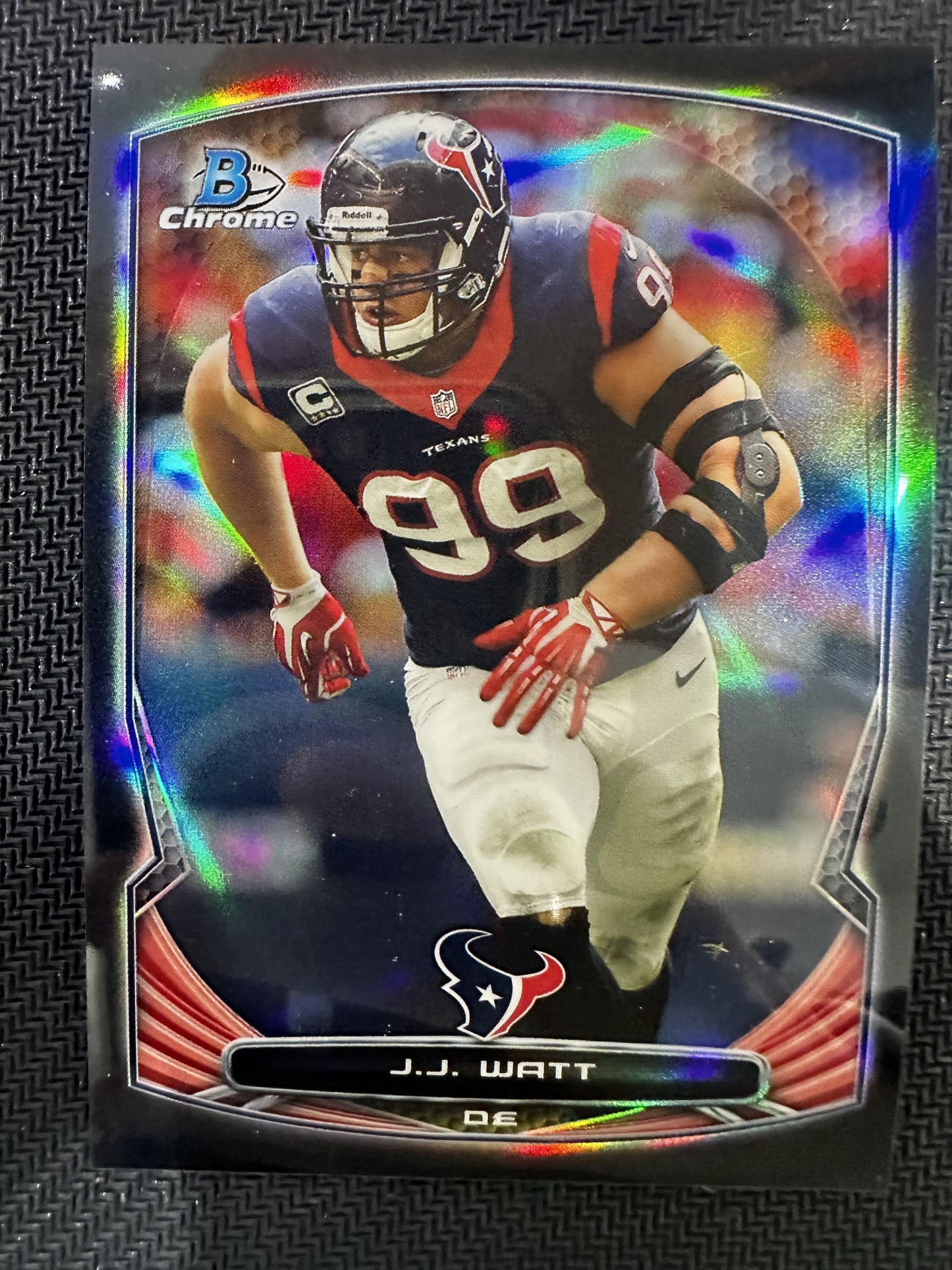 #5 J.J. Watt 2014 Bowman Chrome SN #/299 Houston Texans sports Black Refractor