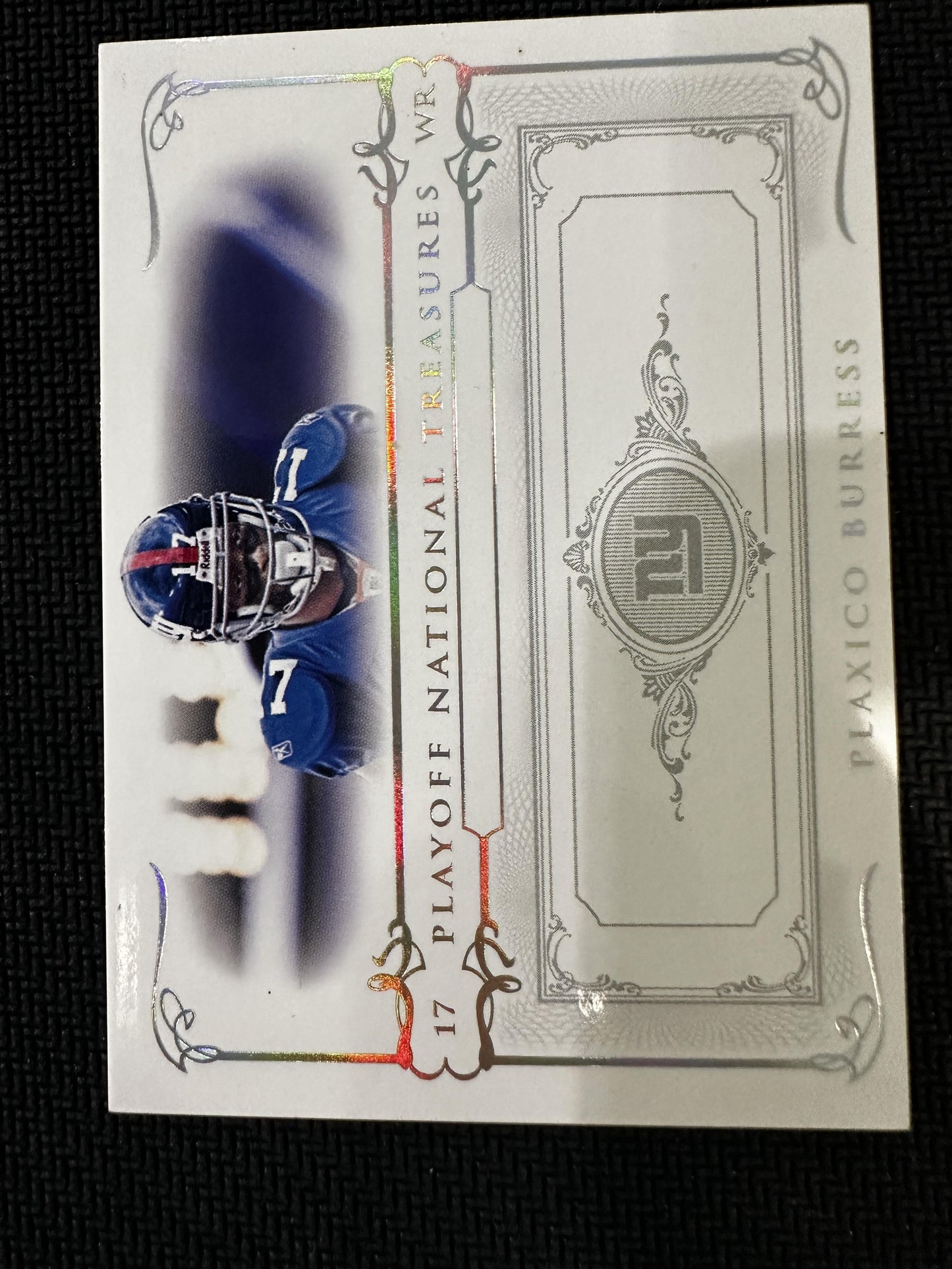 #35 Plaxico Burress 2007 Playoff National Treasures /25 New York Giants Silver