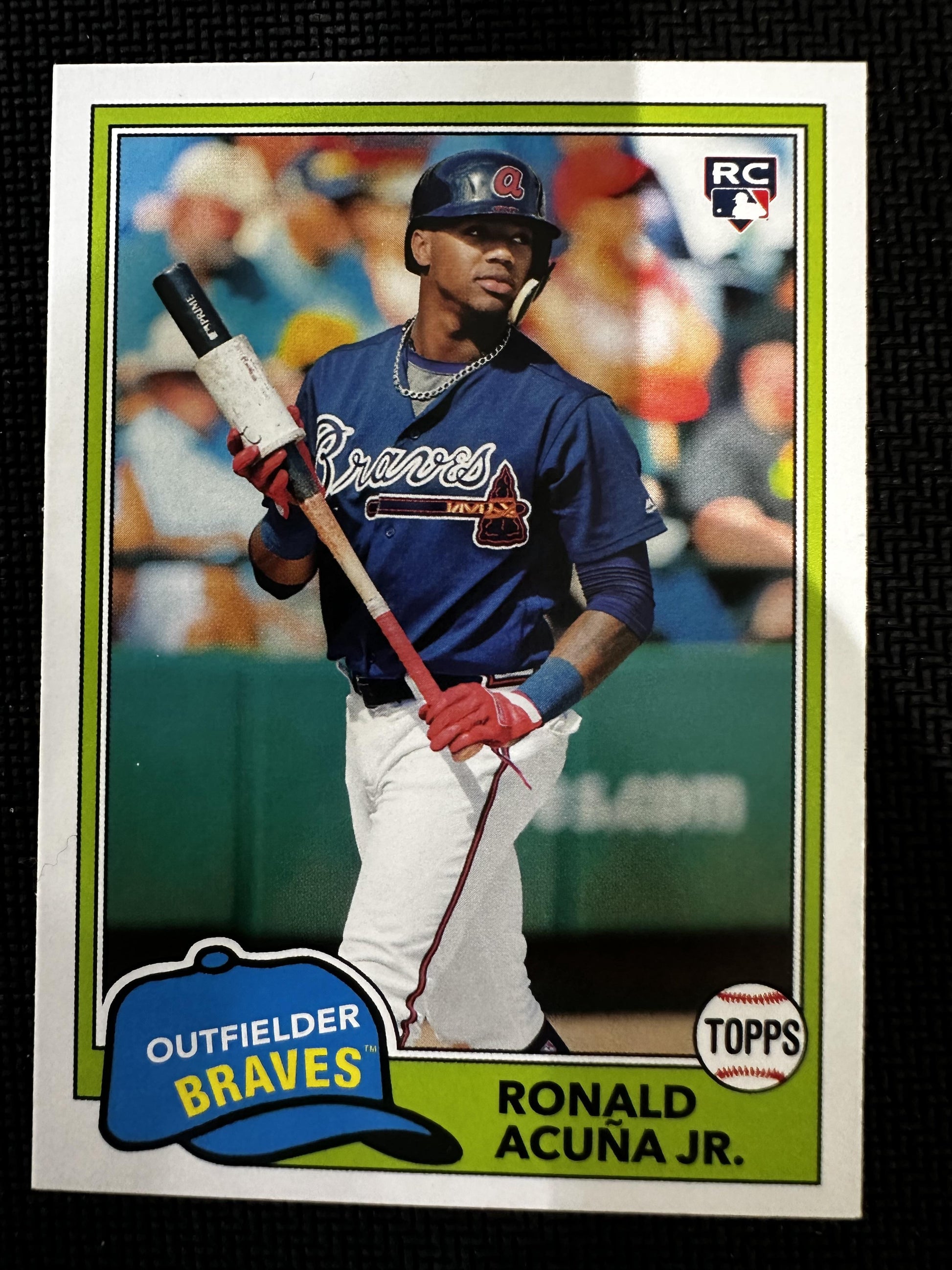 #212 Ronald Acuña Jr. 2018 Topps Archives Atlanta Braves 1981 Topps Logo Swap