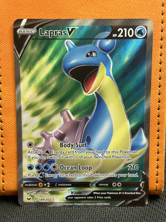 #189/202 Lapras V (Full Art) SWSH01: Sword & Shield Base Set