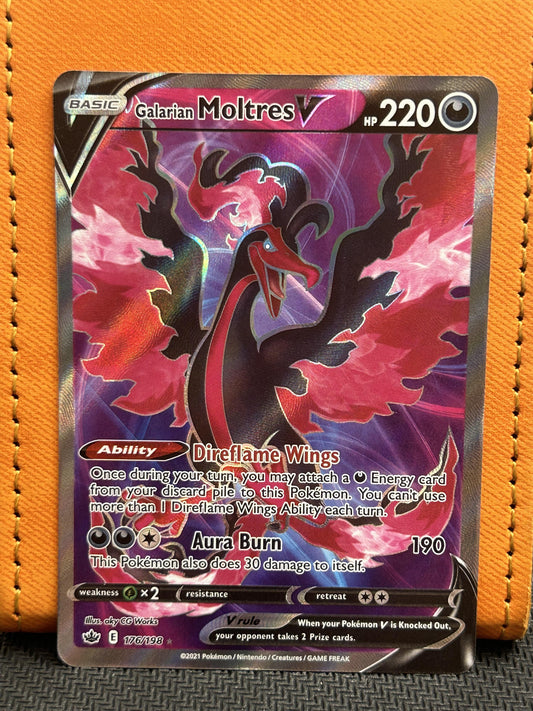 #176/198 Galarian Moltres V (Full Art) SWSH06: Chilling Reign