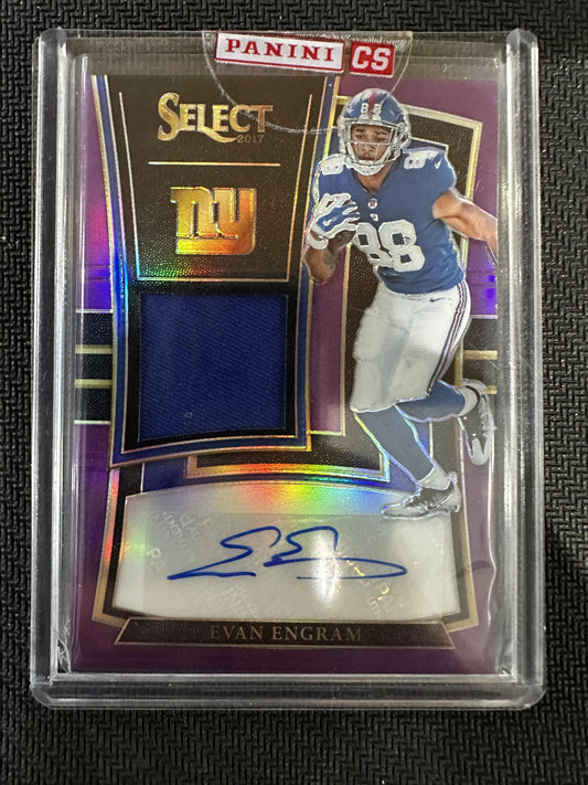 #RM-EE Evan Engram 2017 Panini Select /49 Giants Signatures Patch Purple Prizm