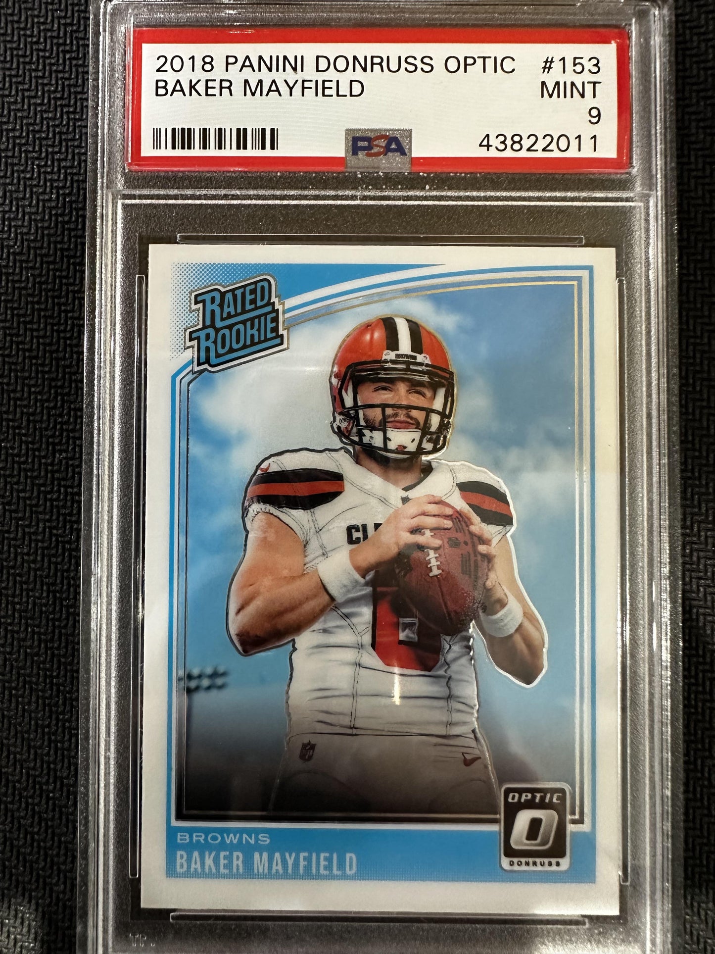 #153 Baker Mayfield 2018 Panini Donruss Optic 9 MT sports