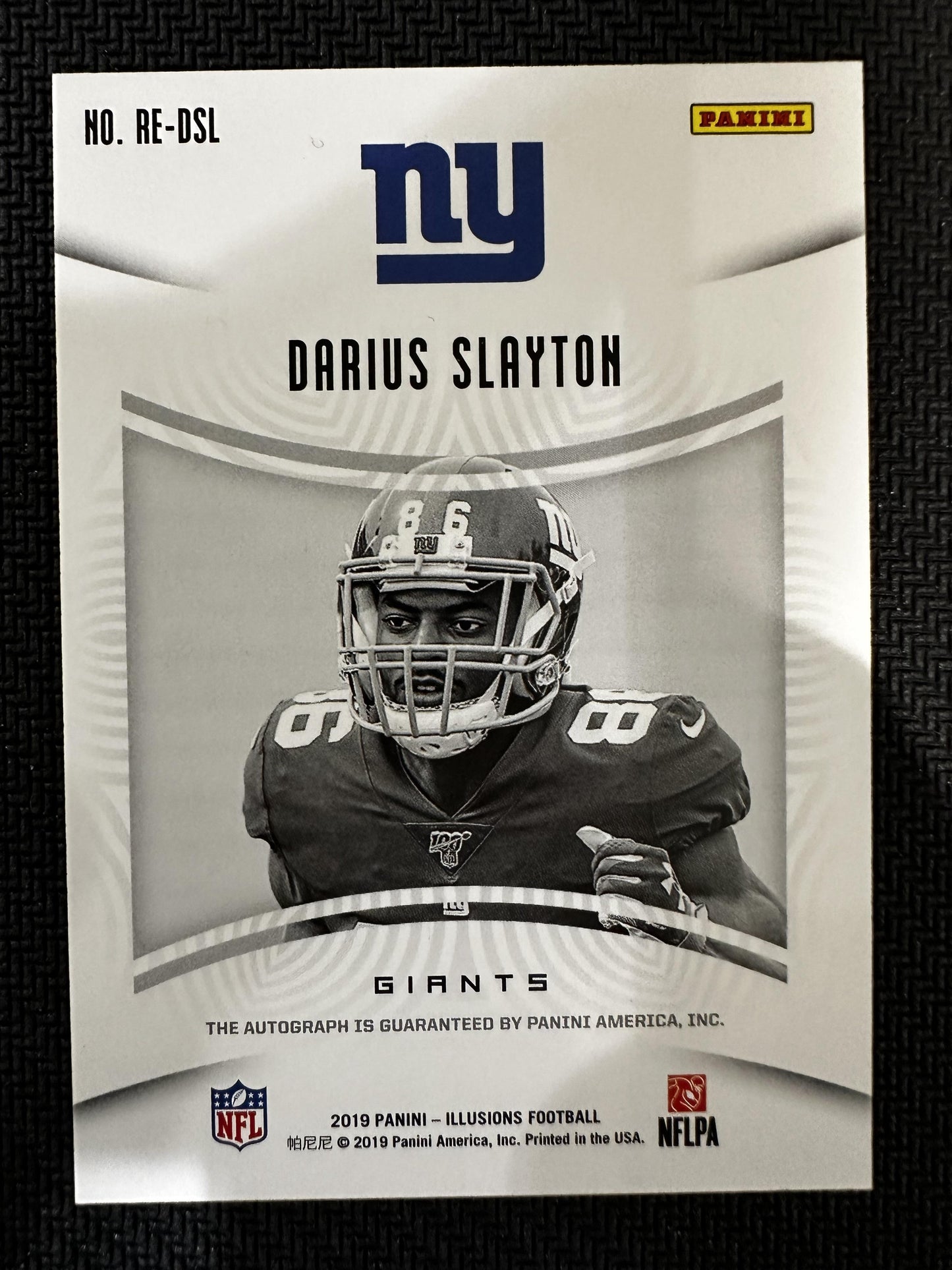 #RE-DSL Darius Slayton 2019 Panini Illusions Auto /10 Giants Green