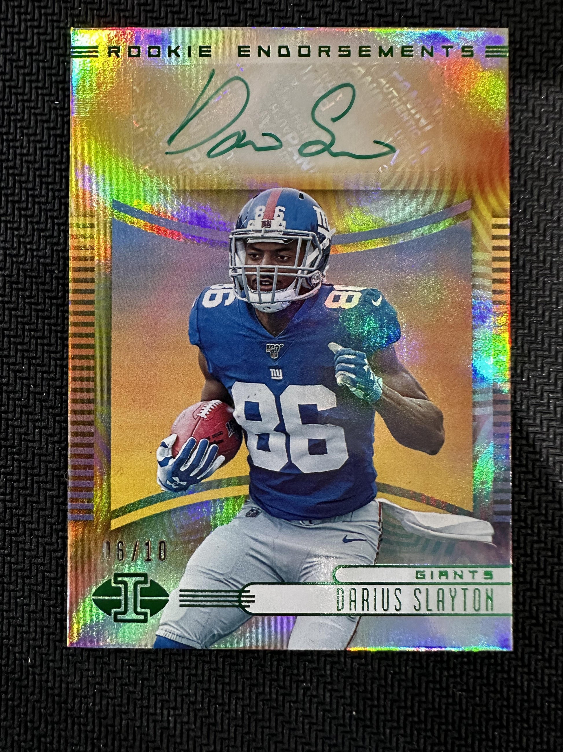 #RE-DSL Darius Slayton 2019 Panini Illusions Auto /10 Giants Green