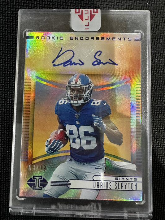 #RE-DSL Darius Slayton 2019 Panini Illusions Auto #/99 New York Giants Blue