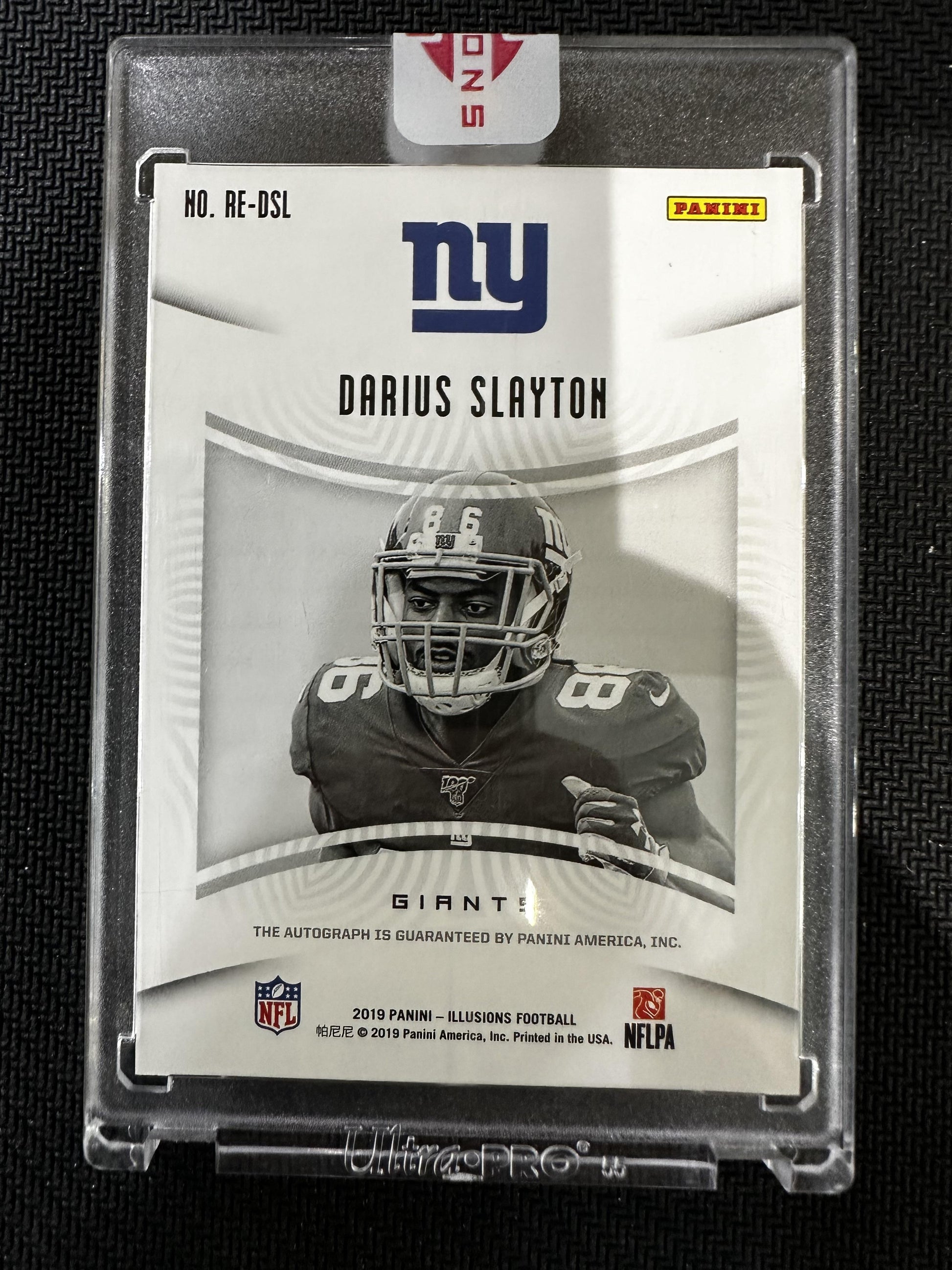 #RE-DSL Darius Slayton 2019 Panini Illusion Auto #/99 New York Giants Blue