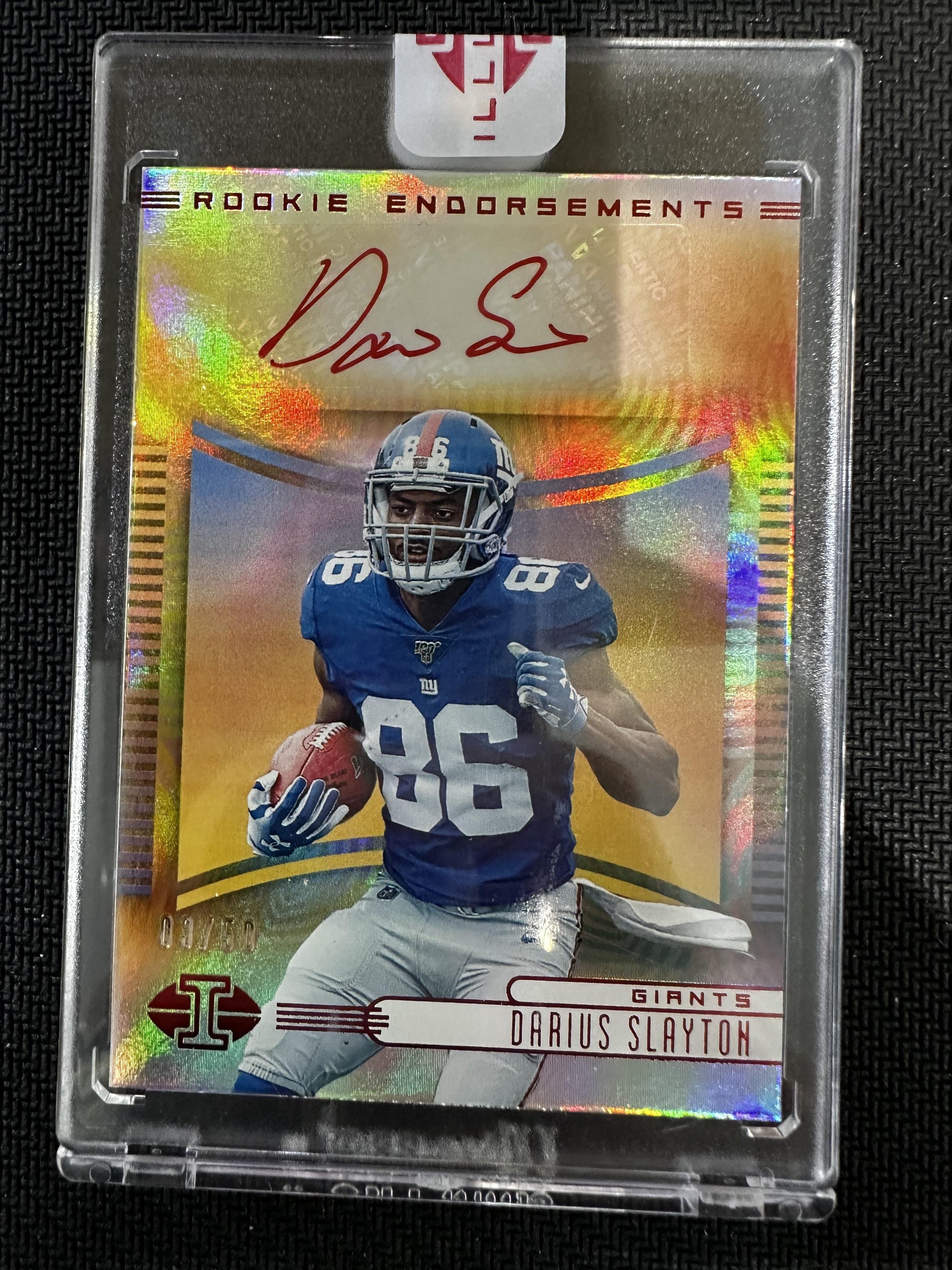 #RE-DSL Darius Slayton 2019 Panini Illusion Auto #/99 New York Giants Blue