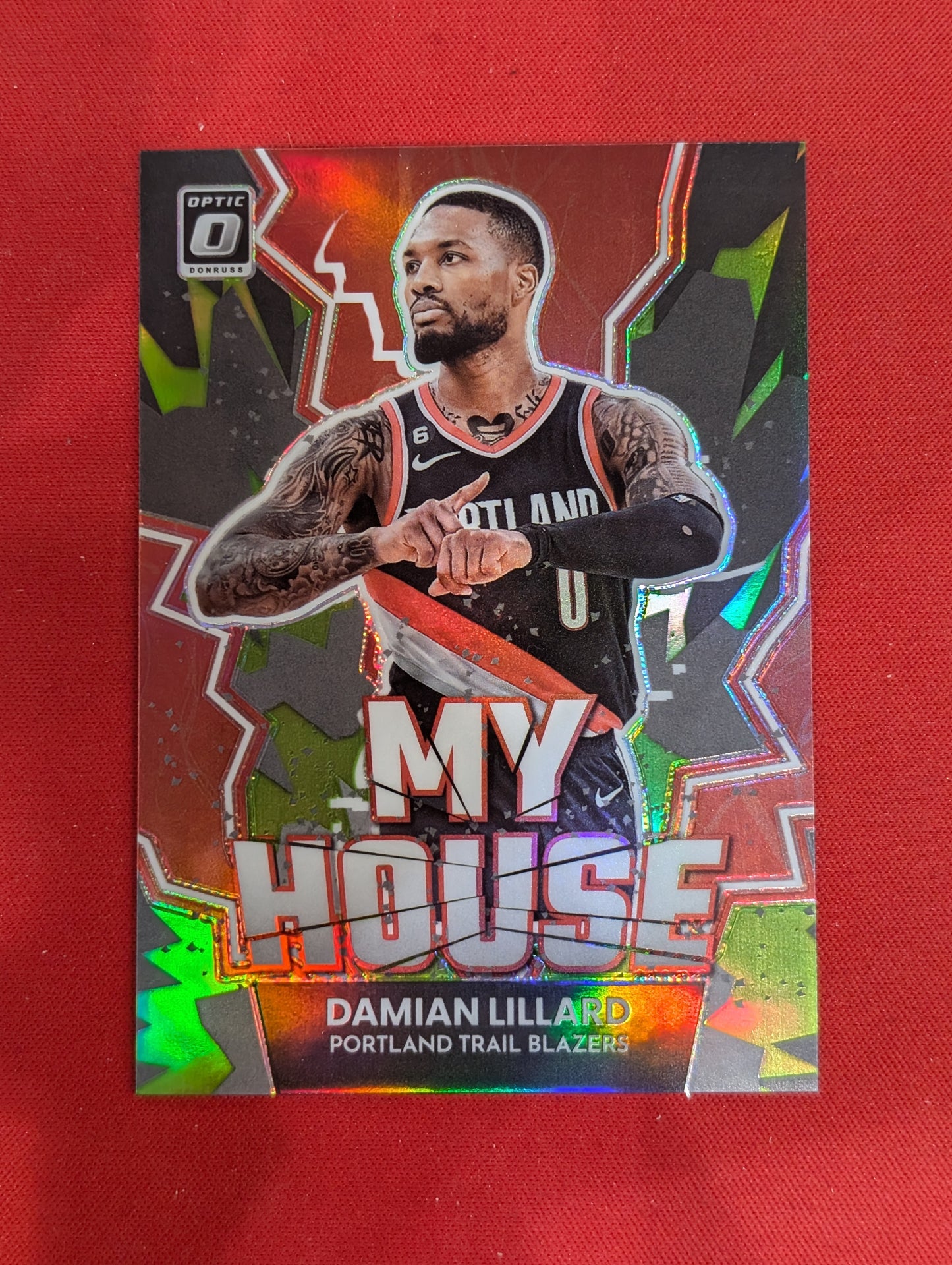 #2 Damian Lillard 2022-23 Donruss Optic /149 Trail Blazers My House Lime Green