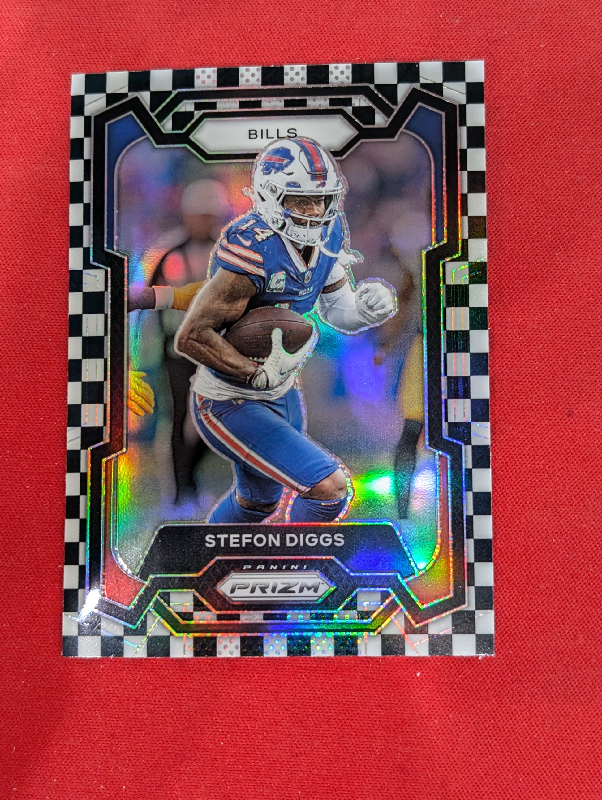 #35 Stefon Diggs 2023 Panini Prizm Buffalo Bills sports Black and White Checker