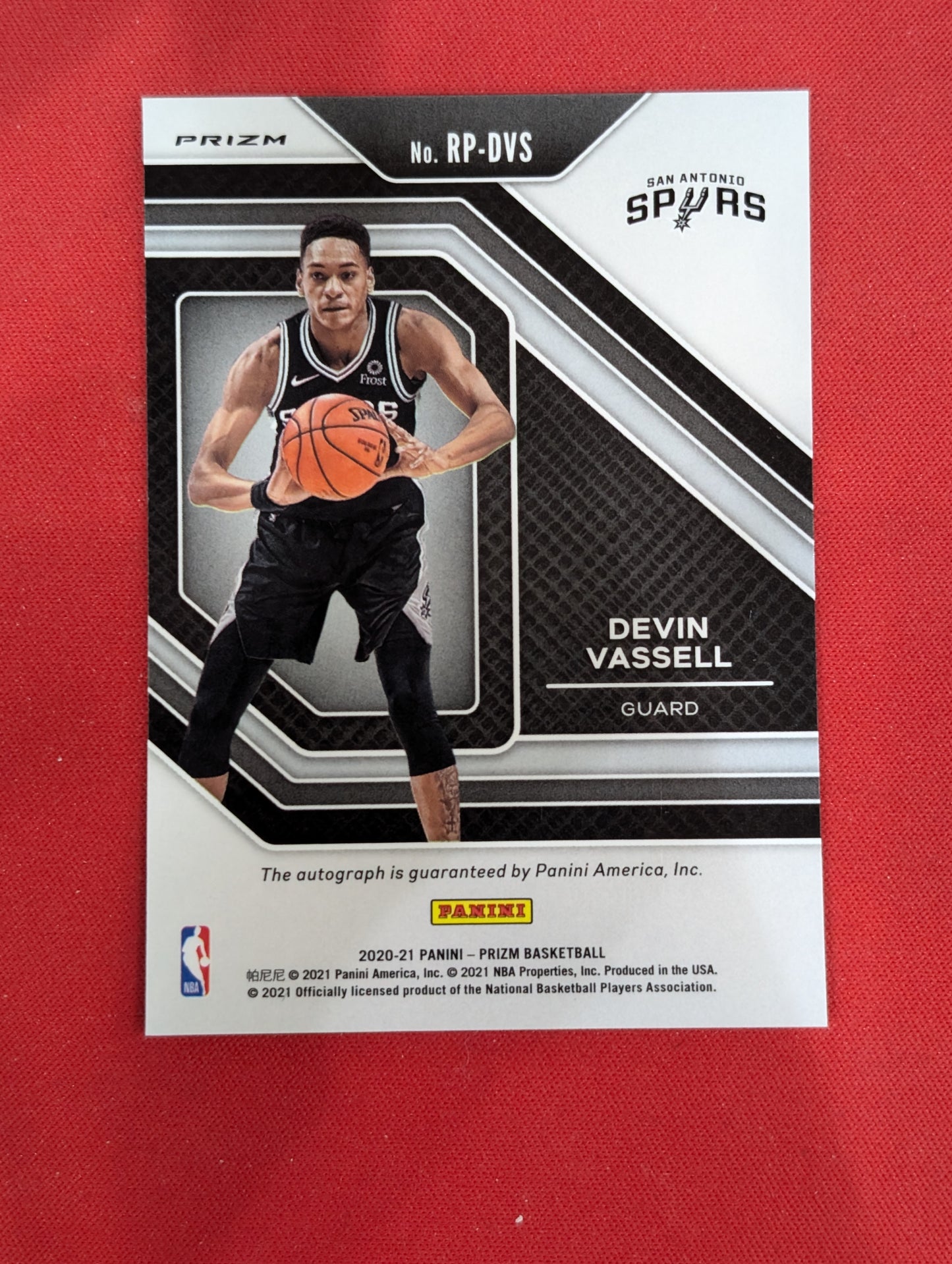 #RP-DVS Devin Vassell 2020-21 Panini Prizm Auto Spurs Rookie Penmanship