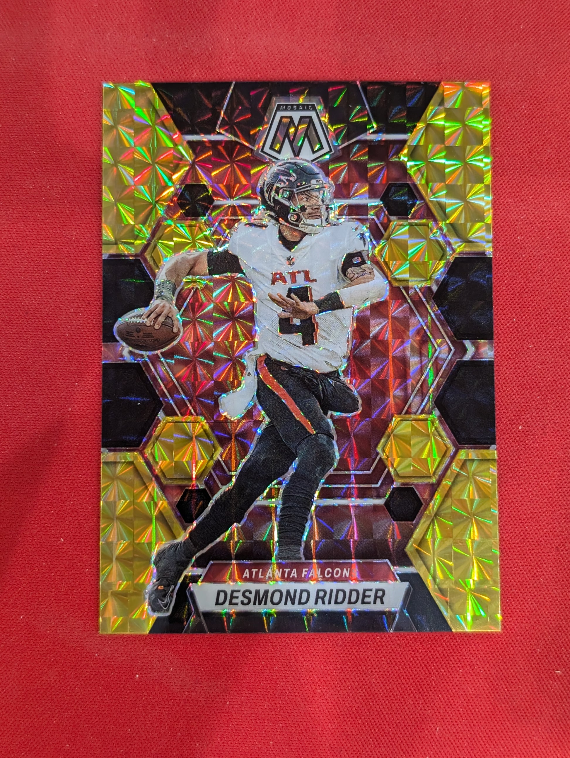 #6 Desmond Ridder 2023 Panini Mosaic /8 Atlanta Falcons Black Gold Choice