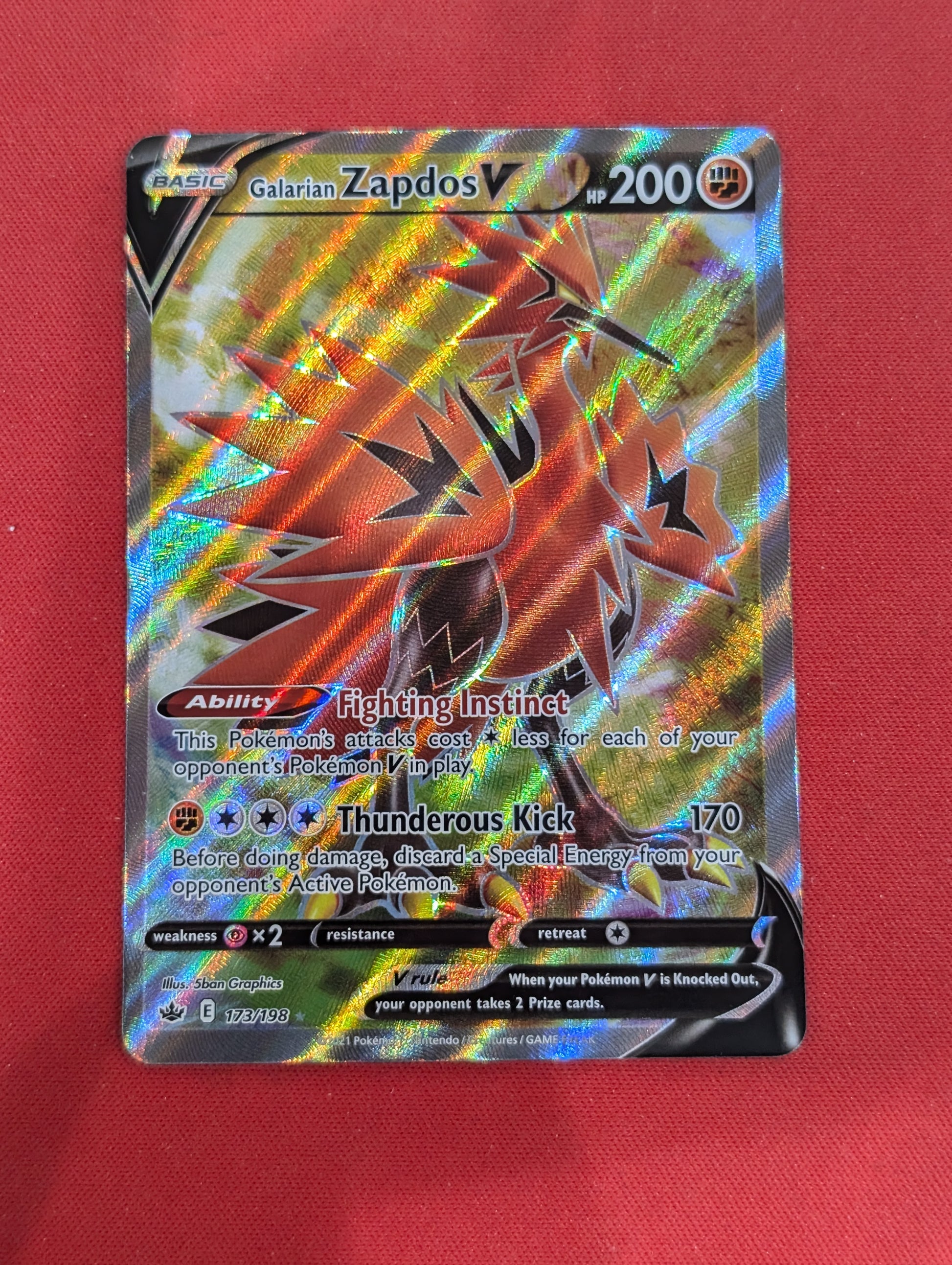 #173/198 Galarian Zapdos V (Full Art) SWSH06: Chilling Reign