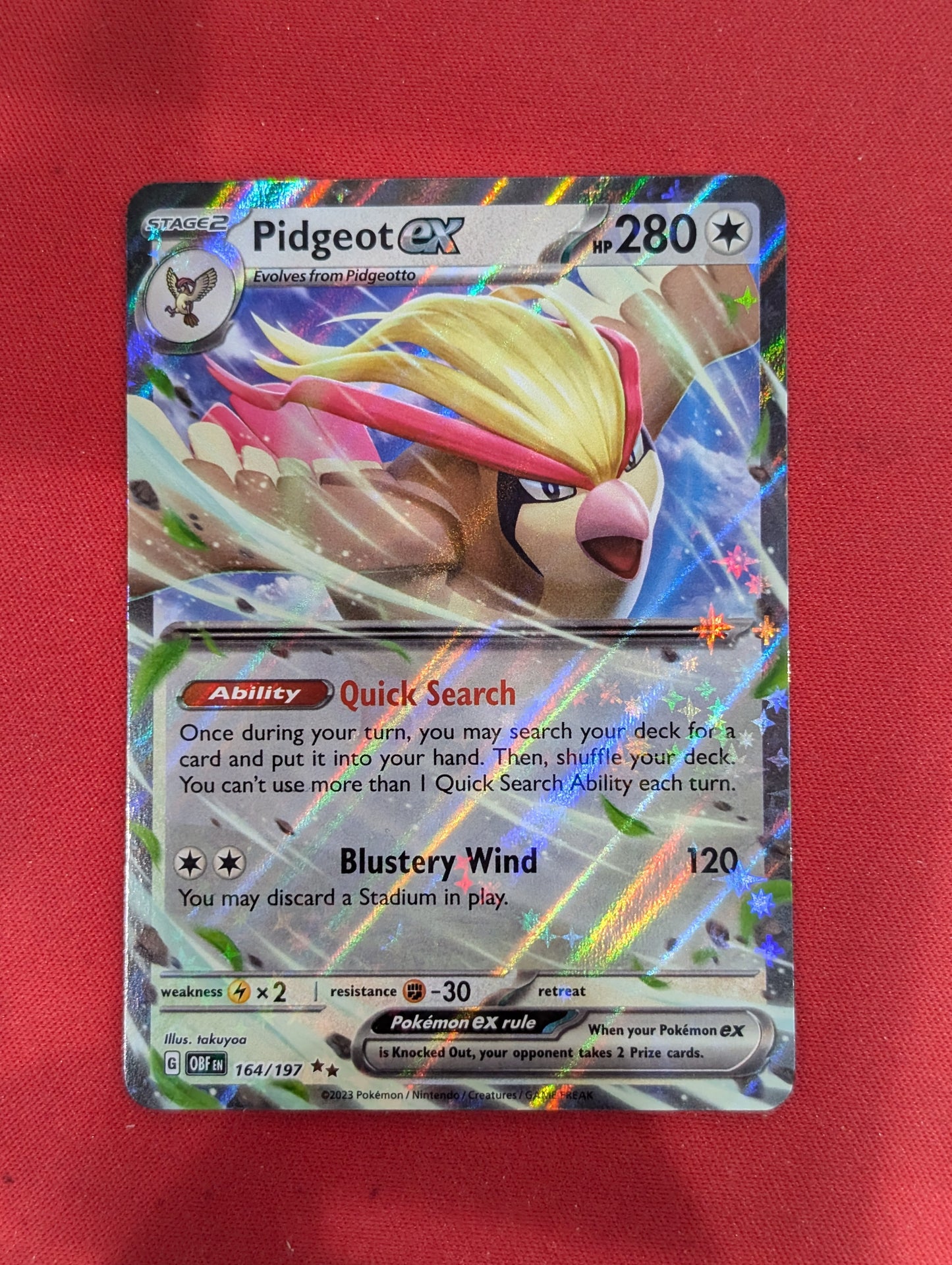 #164/197 Pidgeot ex SV03: Obsidian Flames