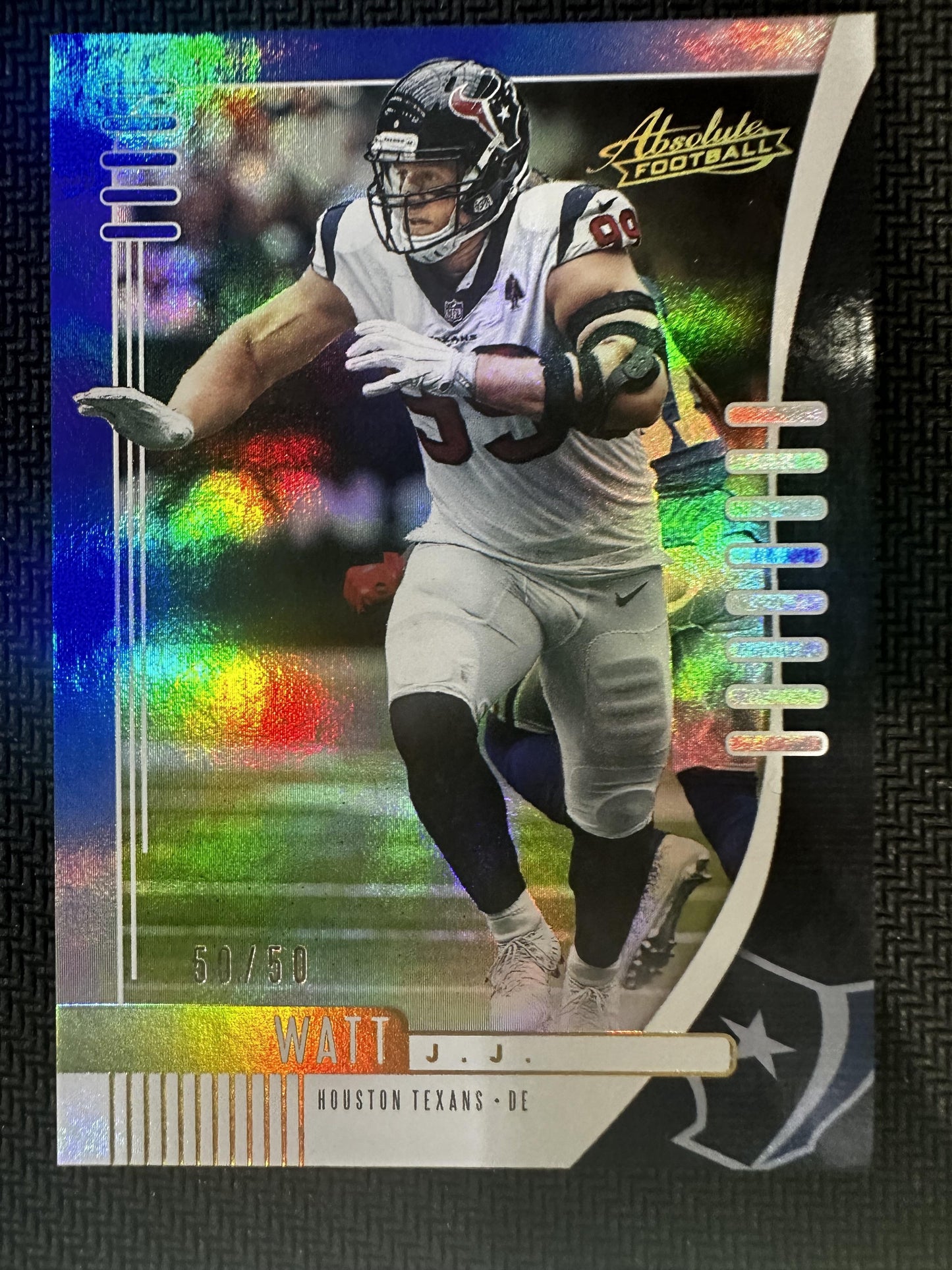 #27 J.J. Watt 2019 Panini Absolute SN #/50 Houston Texans sports Spectrum Blue