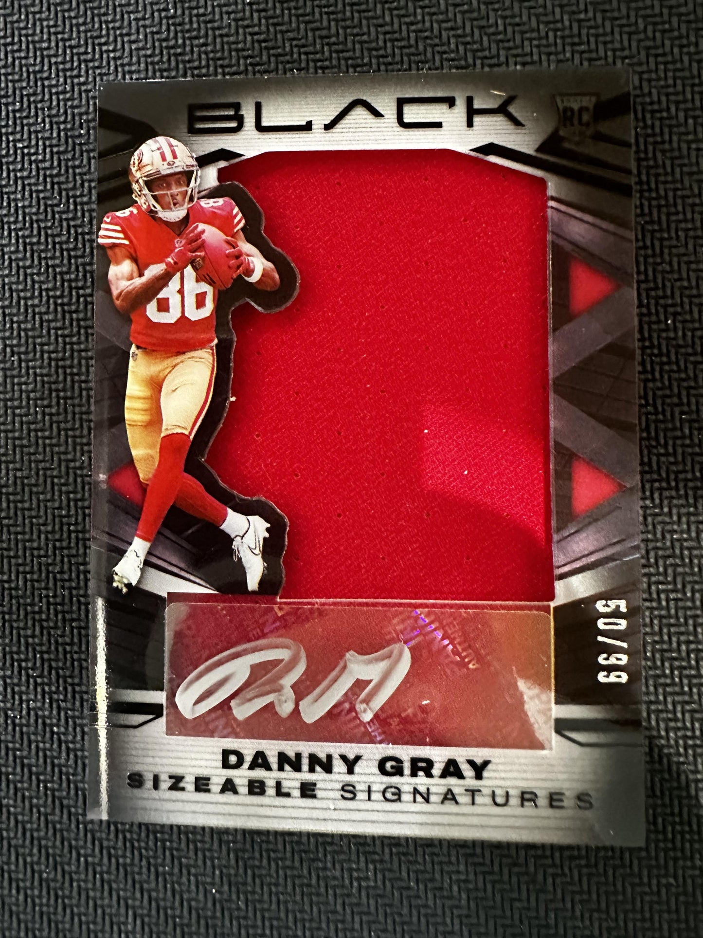 #SSR-DGR Danny Gray 2022 Panini Black /99 49ers Sizeable Signatures Jersey