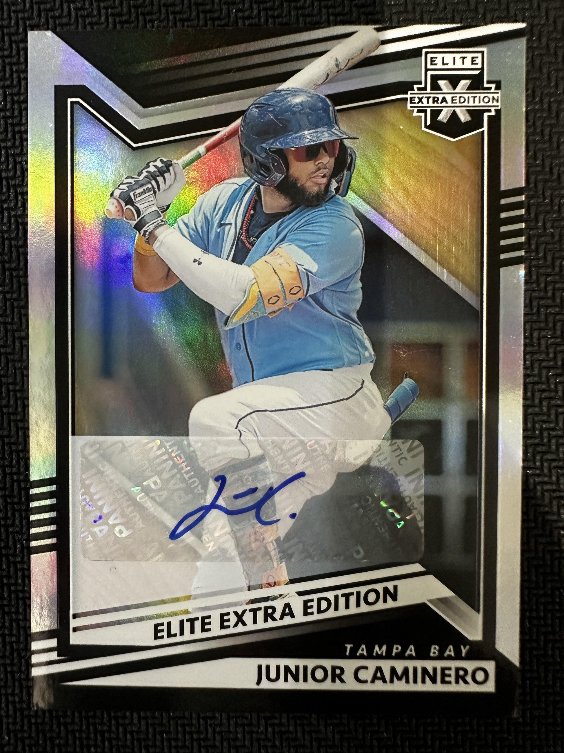 #164 Junior Caminero 2022 Panini Elite Extra Edition Auto Rays Signatures