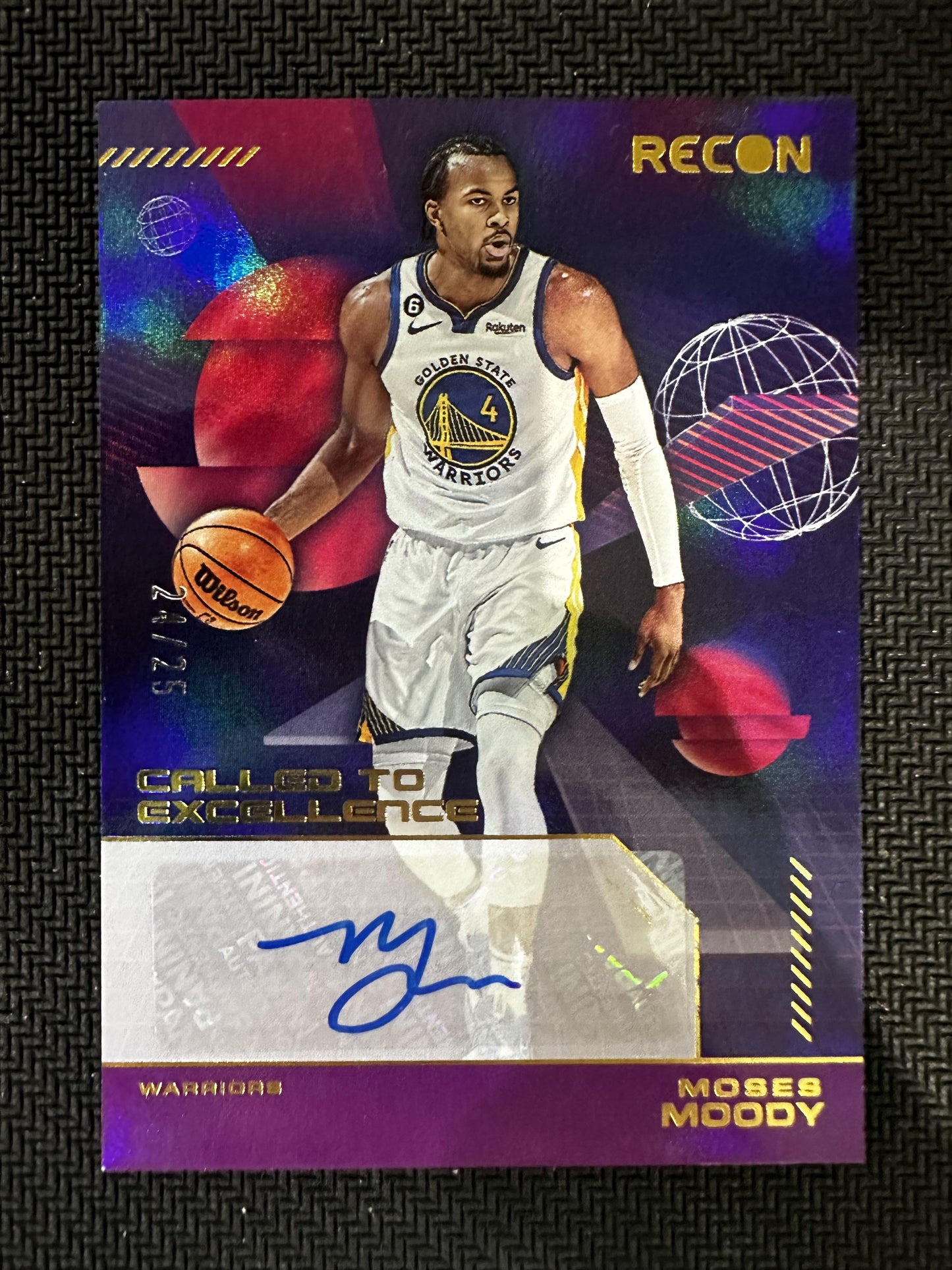 #CES-MSM Moses Moody 2022-23 Panini Recon /25 Warriors Called to Excellence Sig