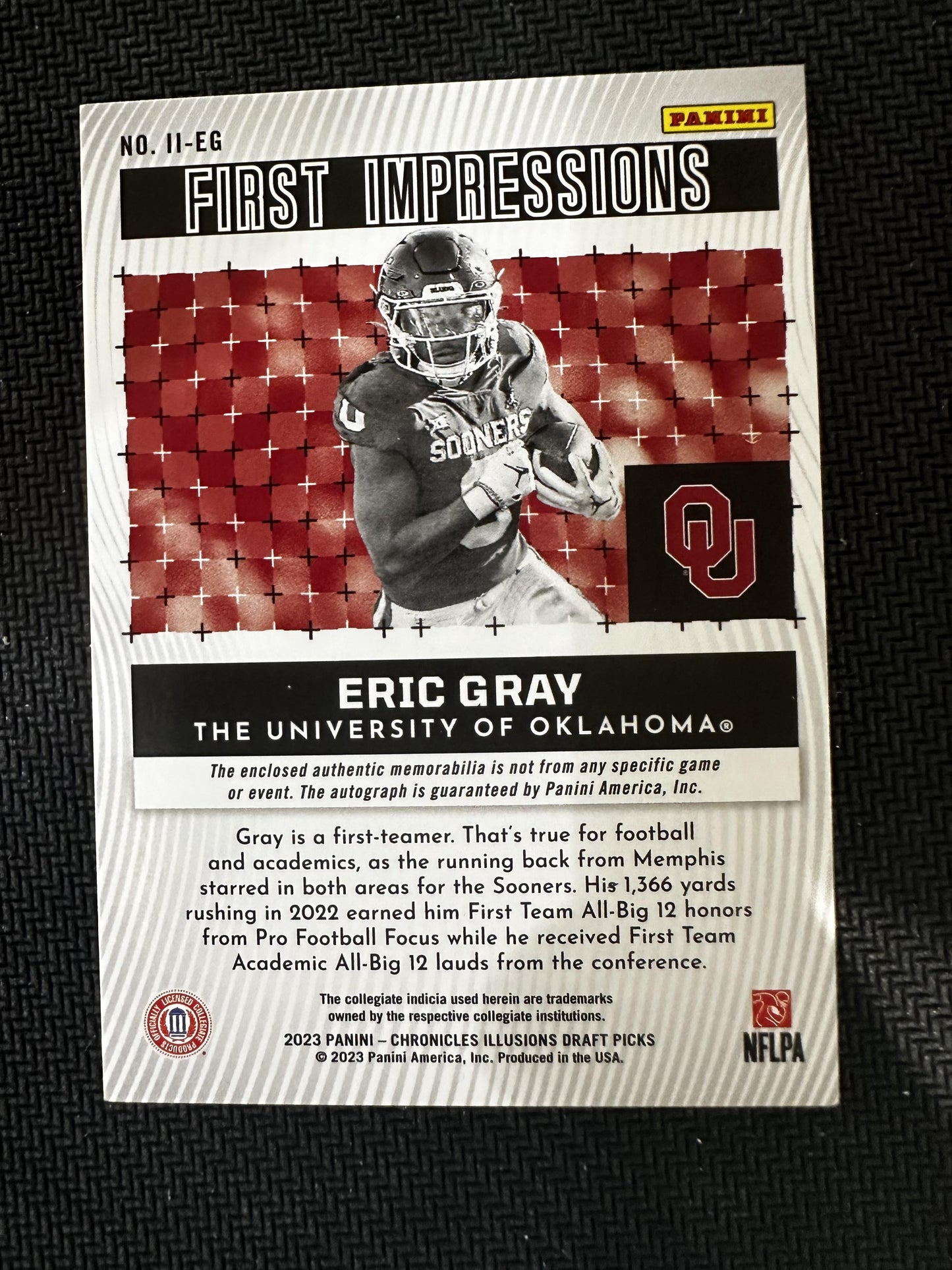 #II-EG Eric Gray 2023 Panini Chronicles Draft Picks #/199 First Impressions