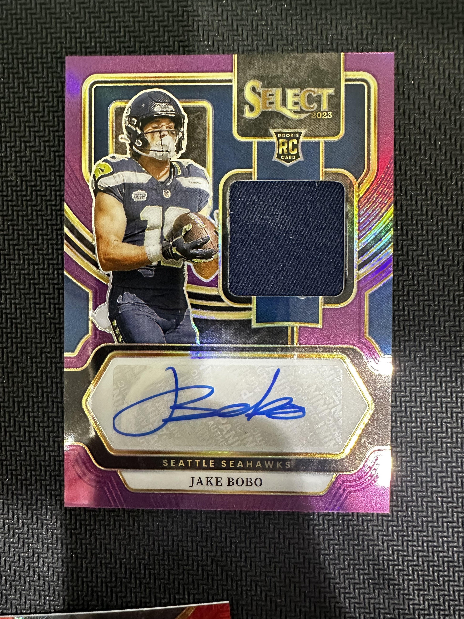 #RSM-JBO Jake Bobo 2023 Panini Select /49 Seahawks Signature Memorabilia Purple