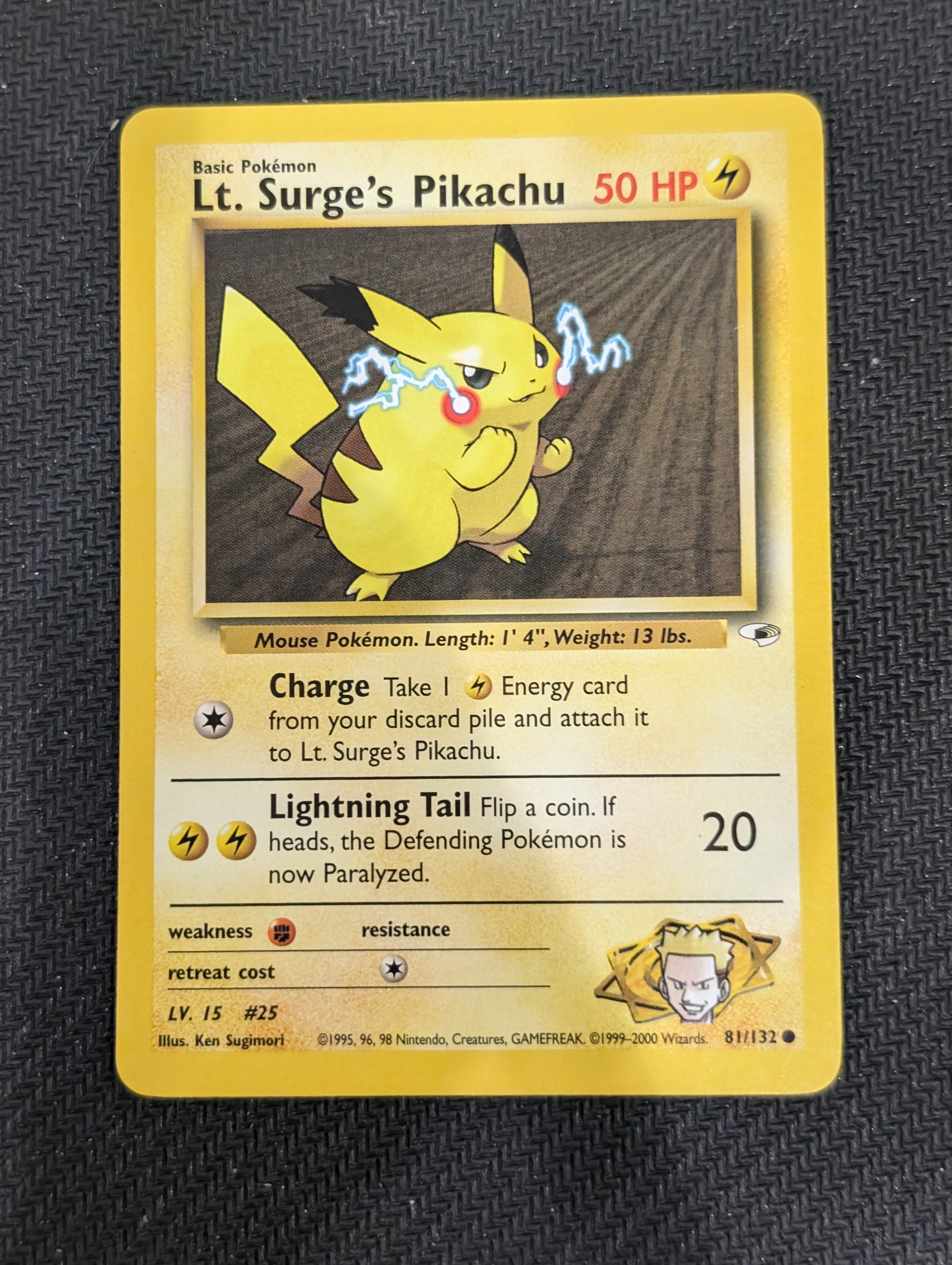 #081/132 Lt. Surge's Pikachu Gym Heroes