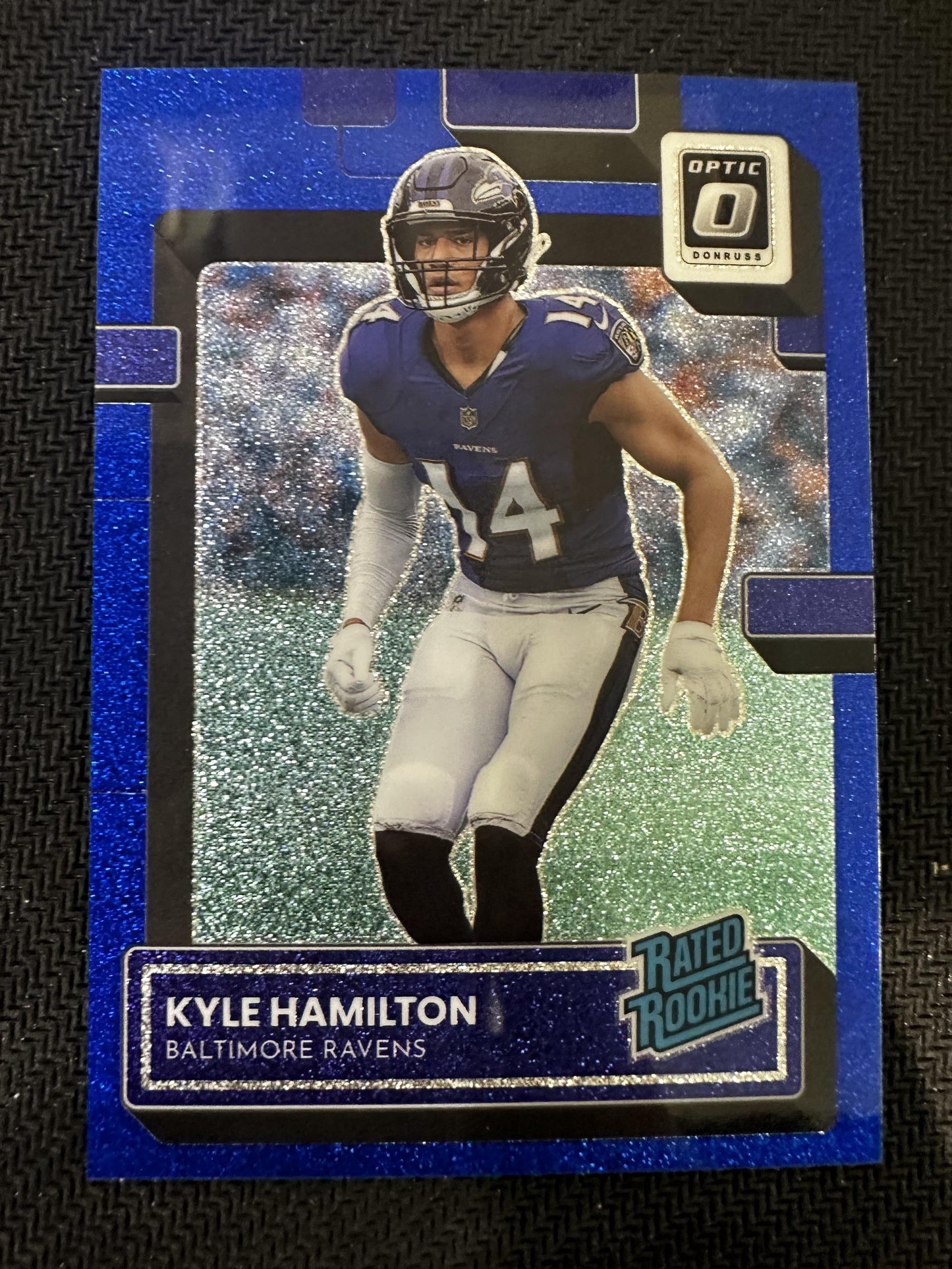 #238 Kyle Hamilton 2022 Donruss Optic RC Rookie Baltimore Ravens Blue Glitter