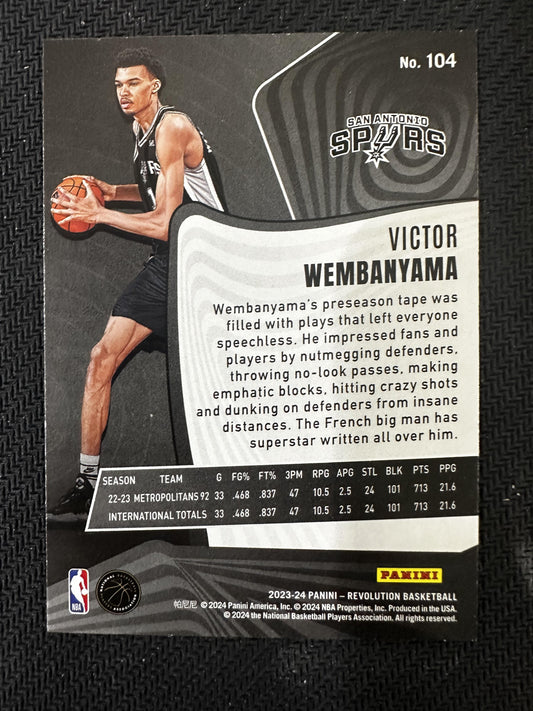 #104 Victor Wembanyama 2023-24 Panini Revolution RC Rookie San Antonio Spurs