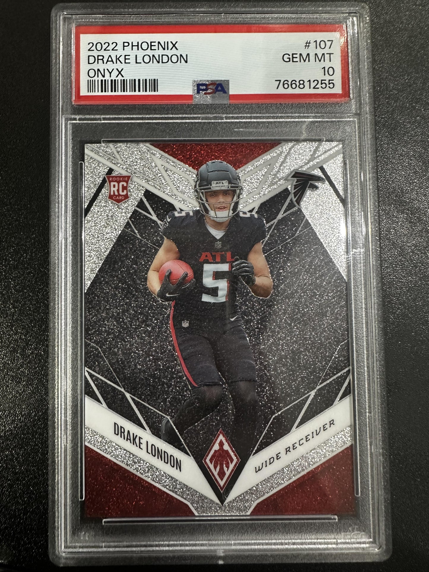 #107 Drake London 2022 Panini Phoenix /5 10 Atlanta Falcons GEM-MT Onyx