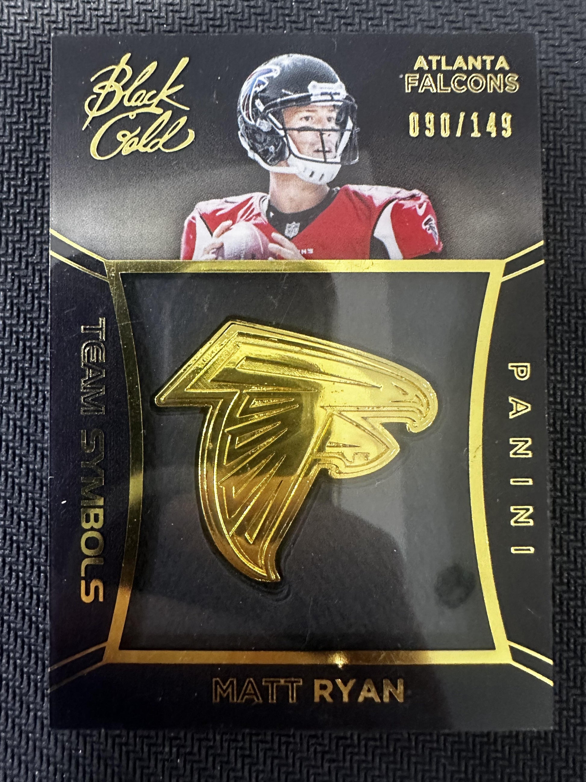 #TS-22 Matt Ryan 2014 Panini Black Gold SN #/149 Atlanta Falcons Team Symbols