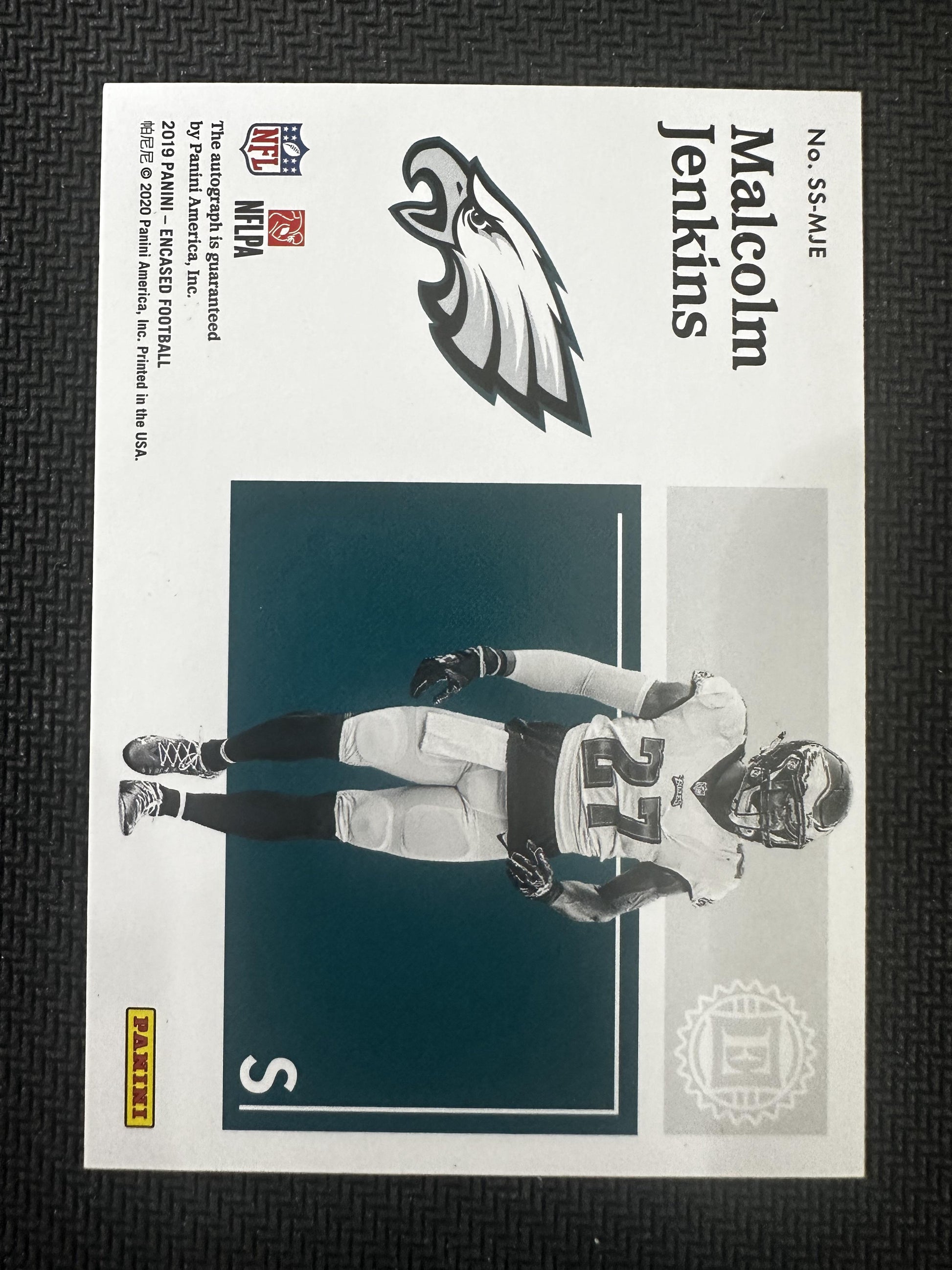 #SS-MJE Malcolm Jenkins 2019 Panini Encased /50 Eagles Superscribe Signatures