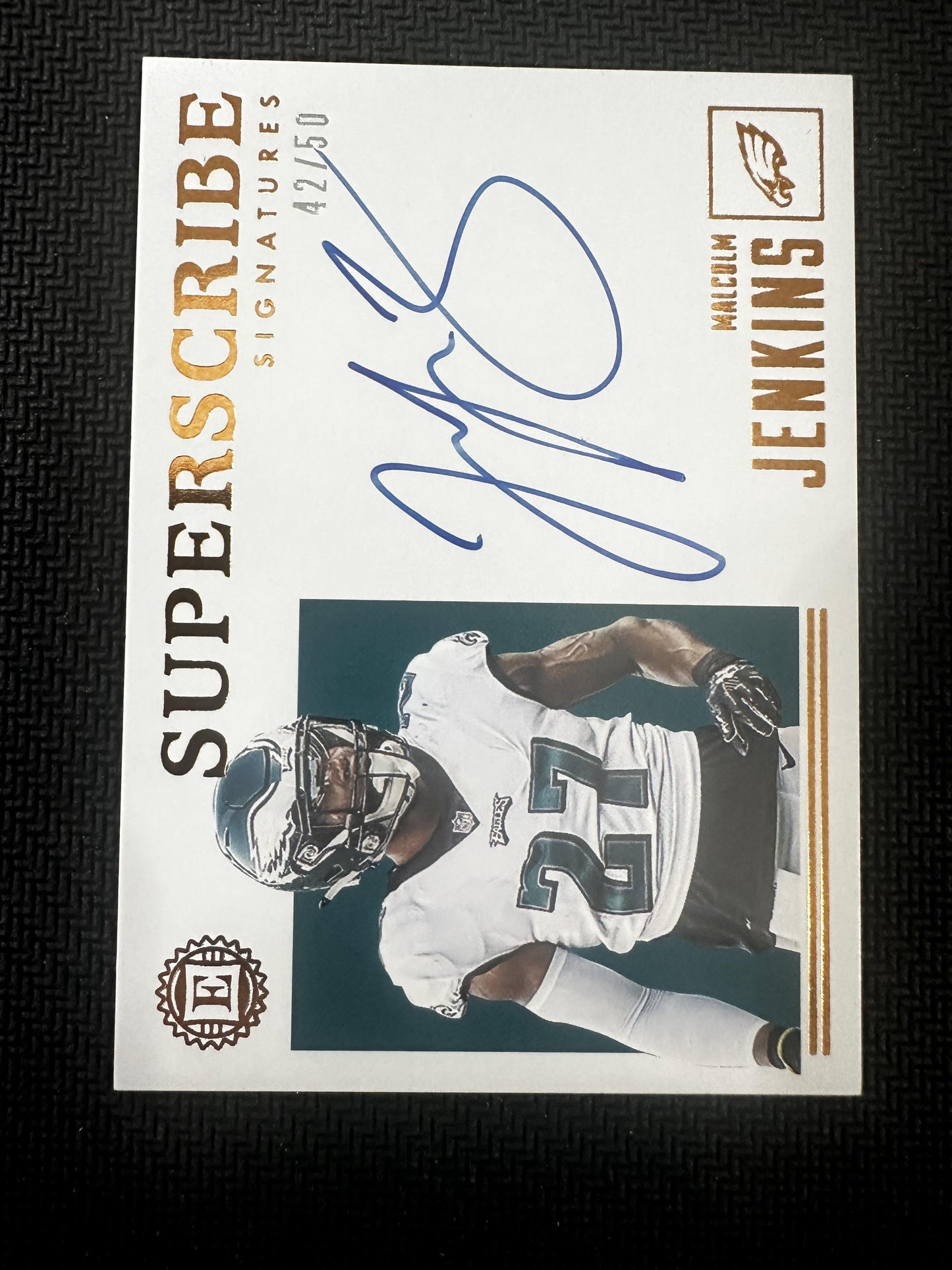 #SS-MJE Malcolm Jenkins 2019 Panini Encased /50 Eagles Superscribe Signatures