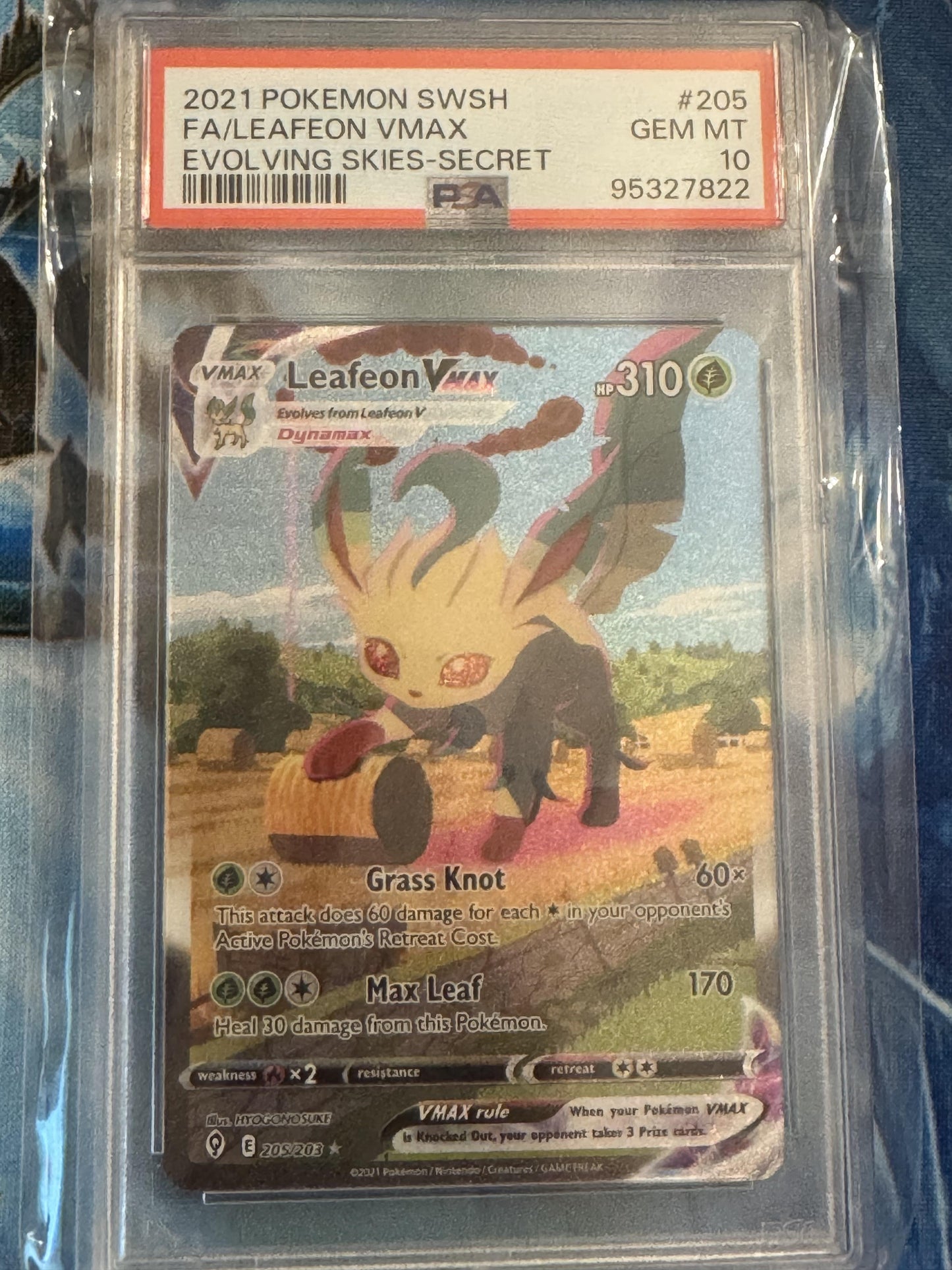 #205/203 Leafeon VMAX (Alternate Art Secret) SWSH07: Evolving Skies PSA 10