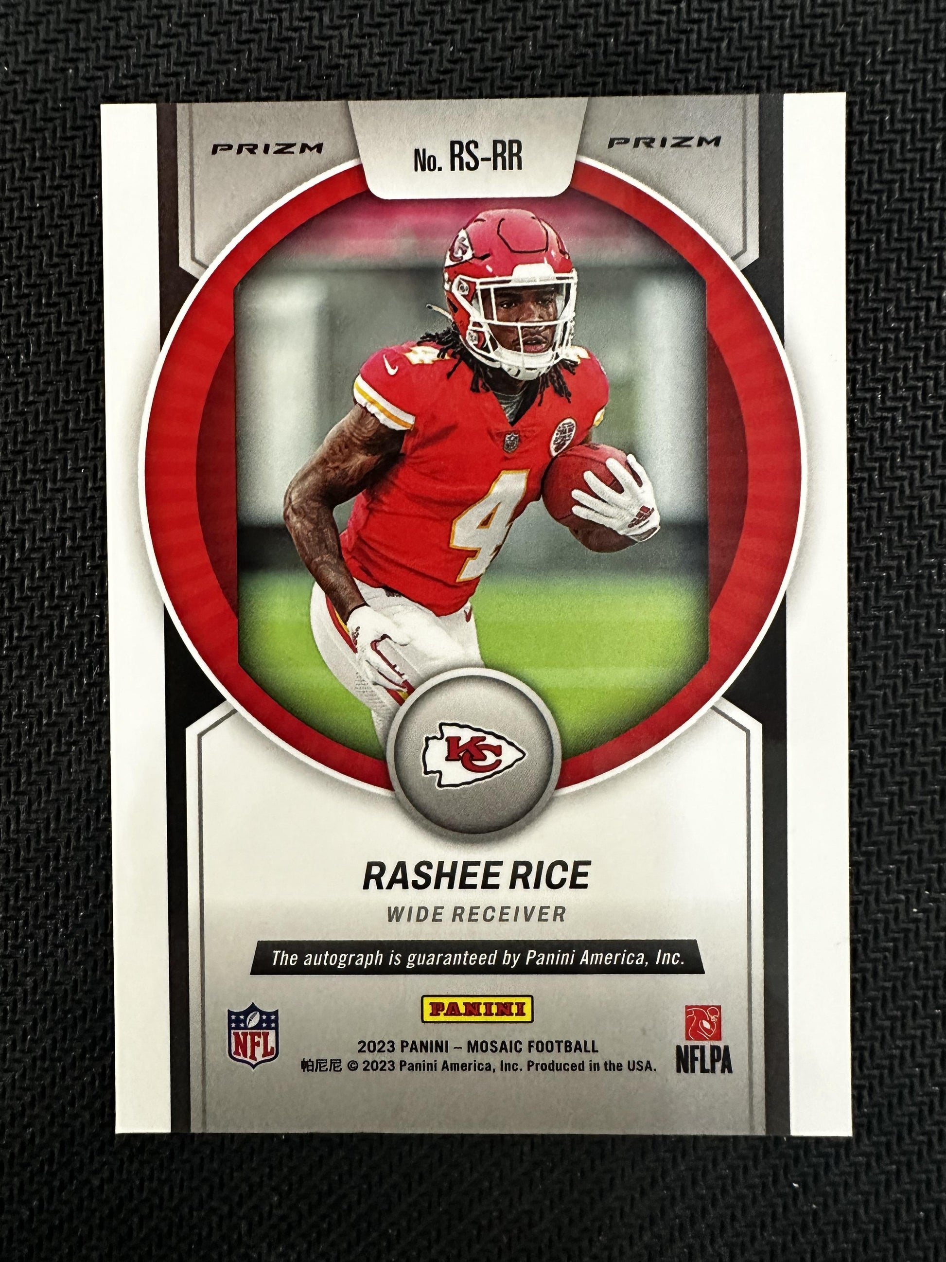 #RS-RR Rashee Rice 2023 Panini Mosaic AU Auto Kansas City Chiefs Rookie Scripts