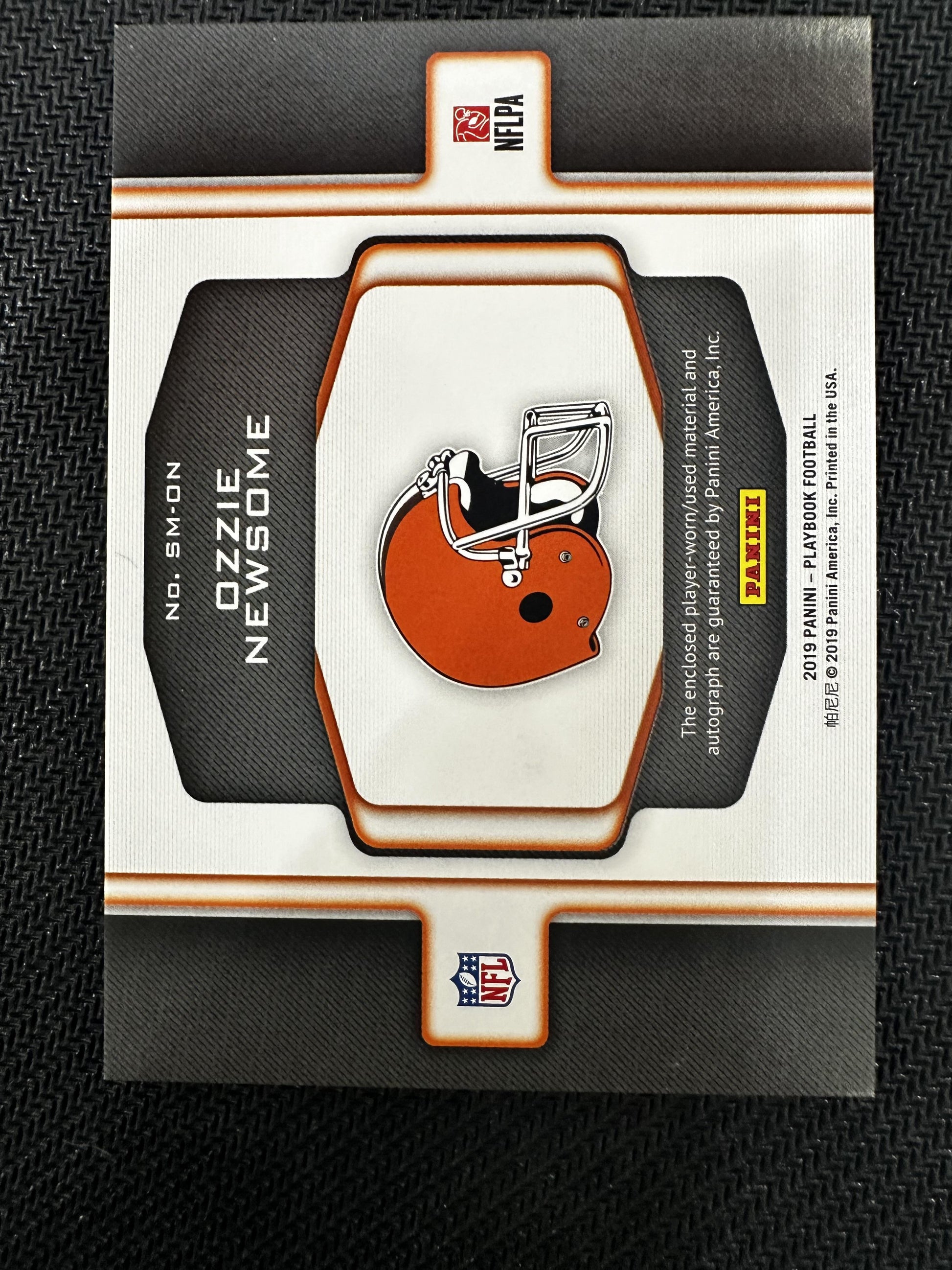 #SM-ON Ozzie Newsome 2019 Panini Playbook Auto /249 Browns Signature Materials