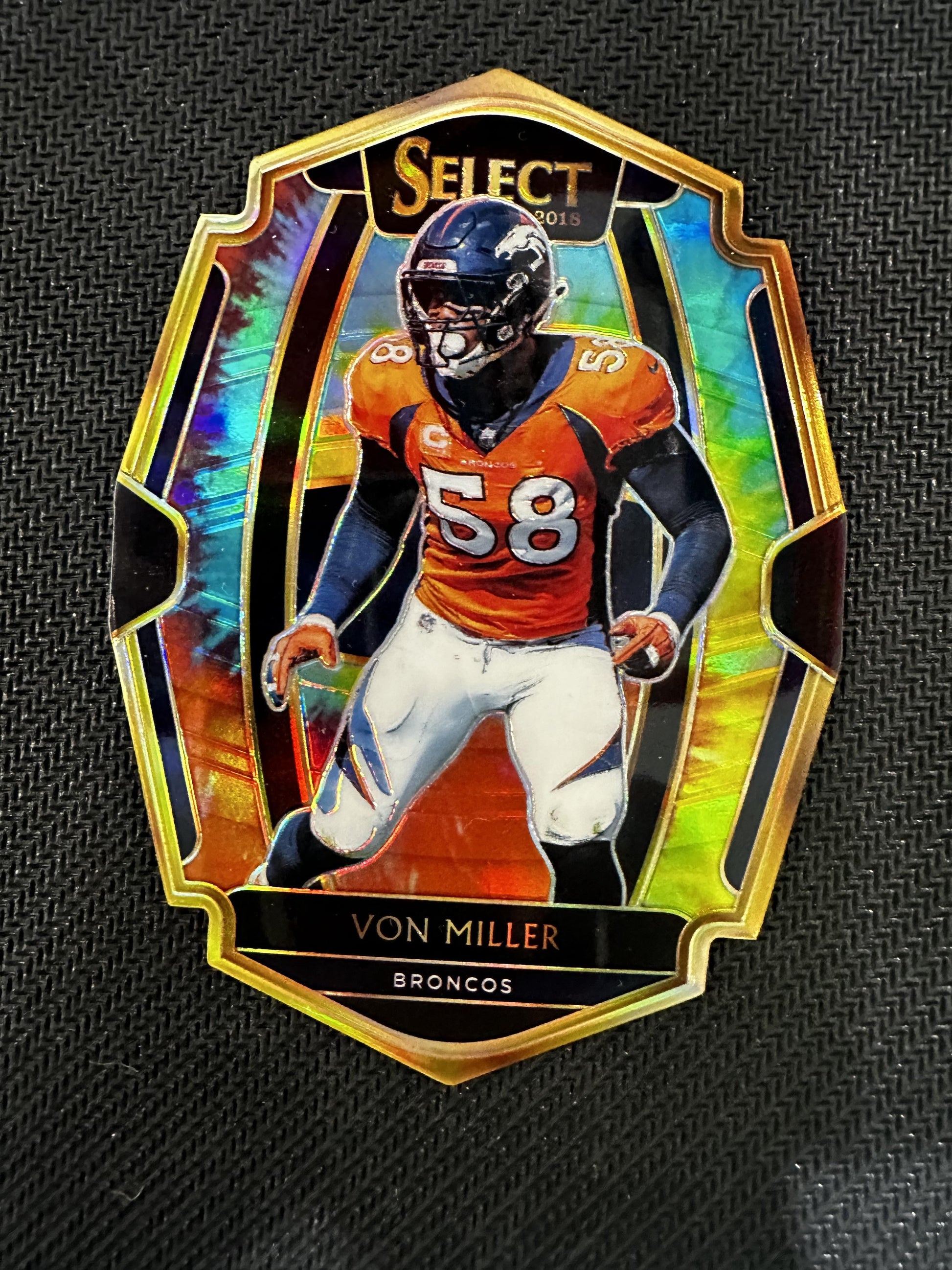 #103 Von Miller 2018 Panini Select SN #/25 Denver Broncos sports Tie-Dye Prizm