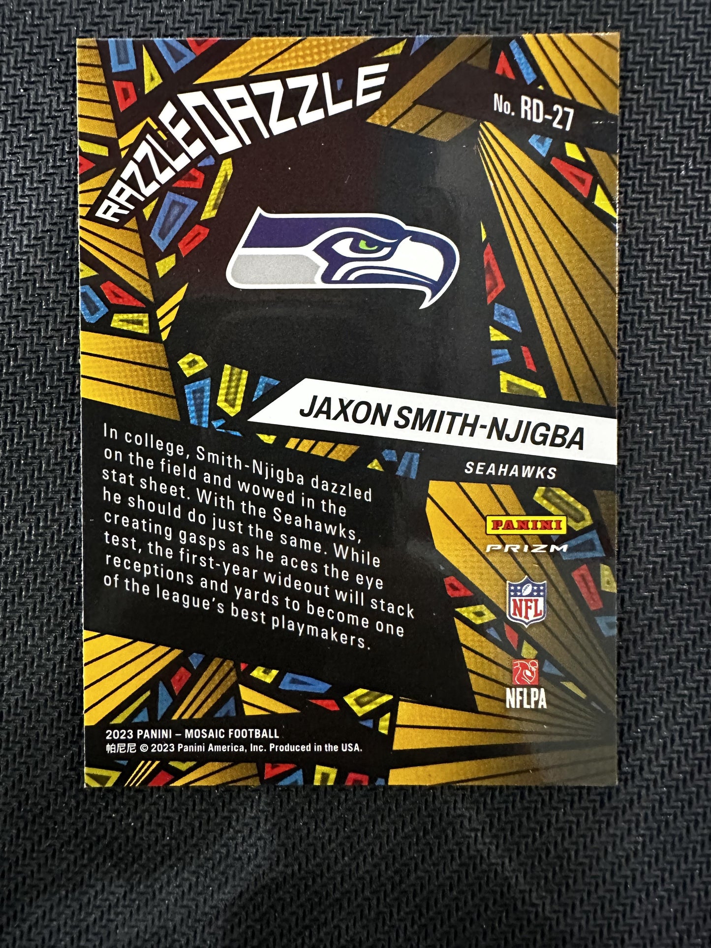 #RD-27 Jaxon Smith-Njigba 2023 Panini Mosaic Seattle Seahawks Razzle Dazzle