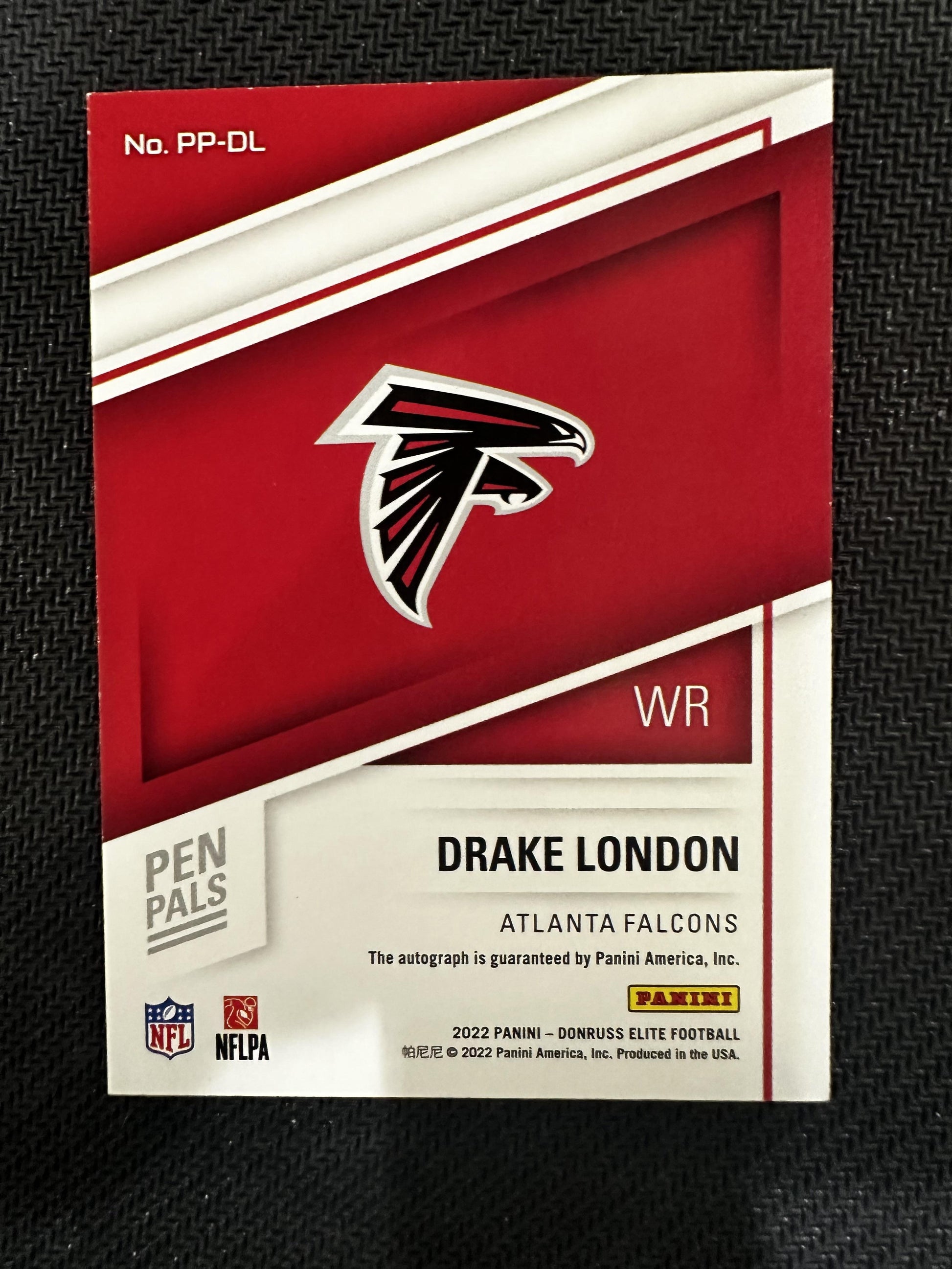 #PP-DL Drake London 2022 Donruss Elite AU Auto Atlanta Falcons sports Pen Pals