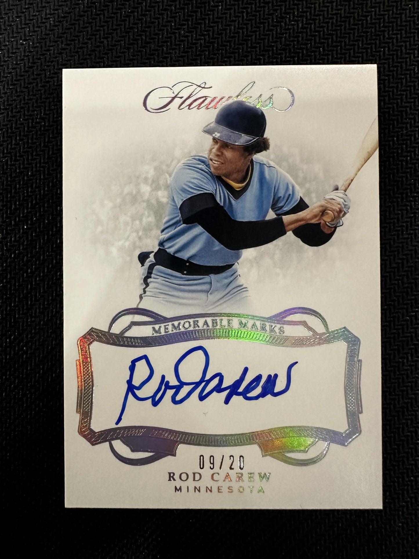 #MM-RC Rod Carew 2019 Panini Flawless /20 Minnesota Twins Memorable Marks