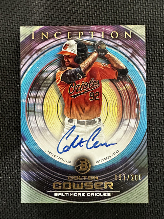 #PA-CC Colton Cowser 2022 Bowman Inception /200 Baltimore Orioles Prospect Auto