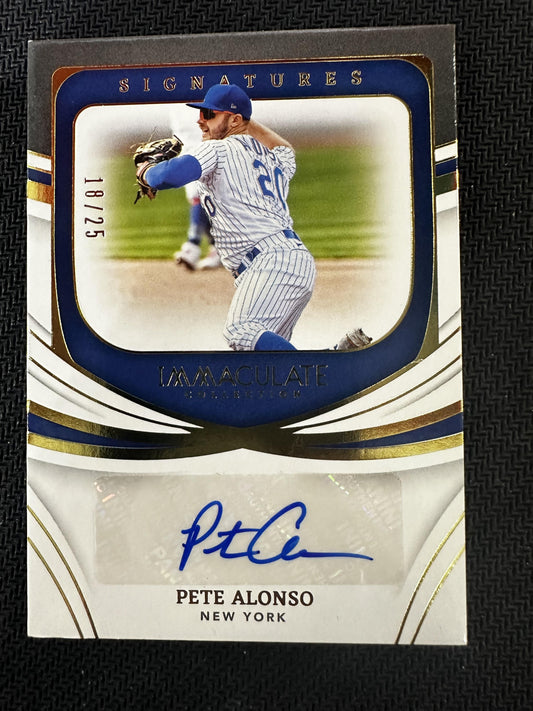 #IS-PA Pete Alonso 2022 Panini Immaculate Collection Auto /25 Mets Signatures