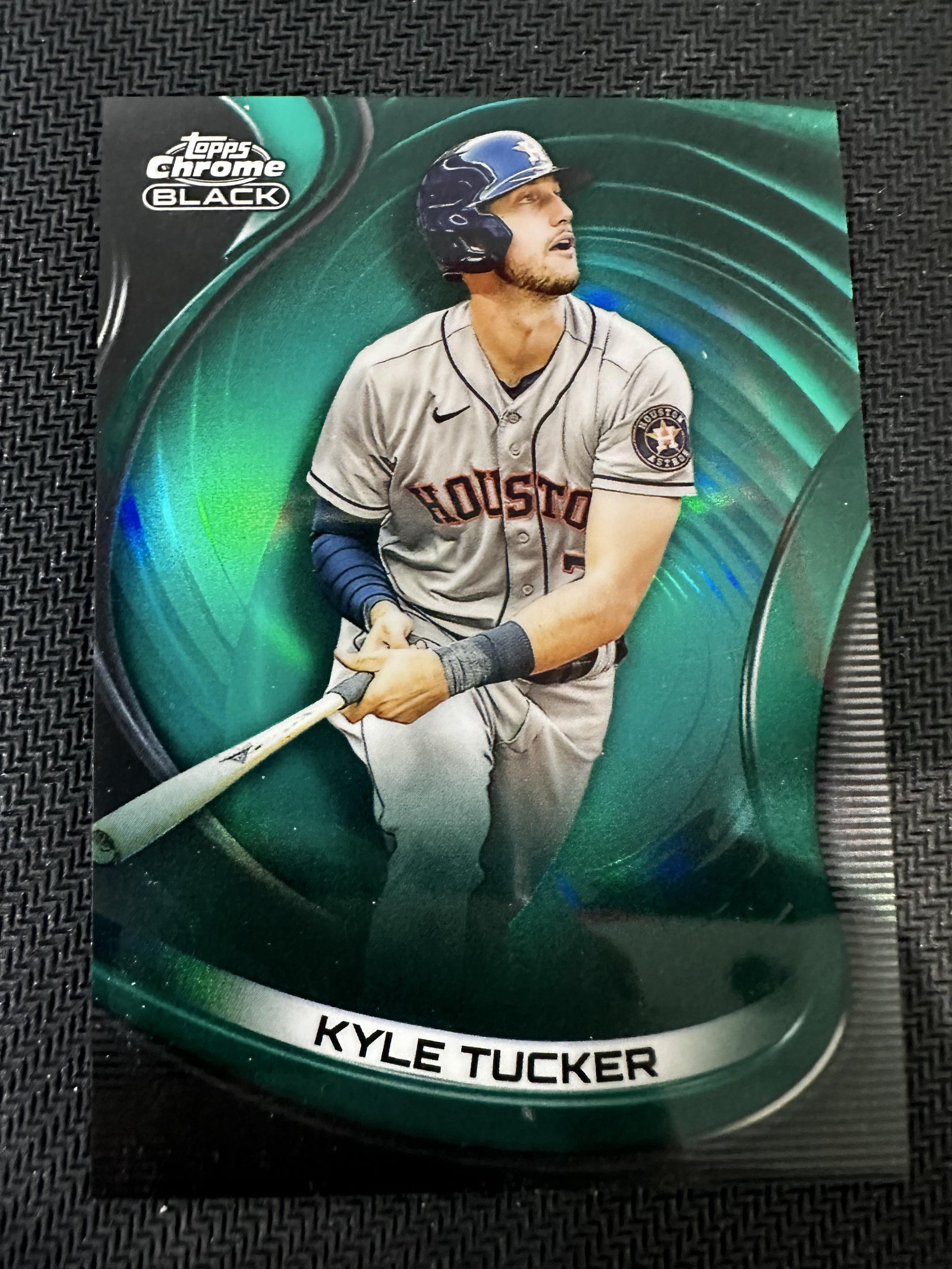 #87 Kyle Tucker 2022 Topps Chrome Black SN #/99 Houston Astros Green Refractors