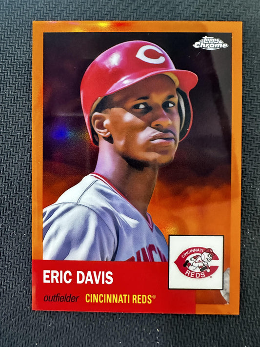 #248 Eric Davis 2022 Topps Chrome Platinum Anniversary /25 Reds Orange Refractor