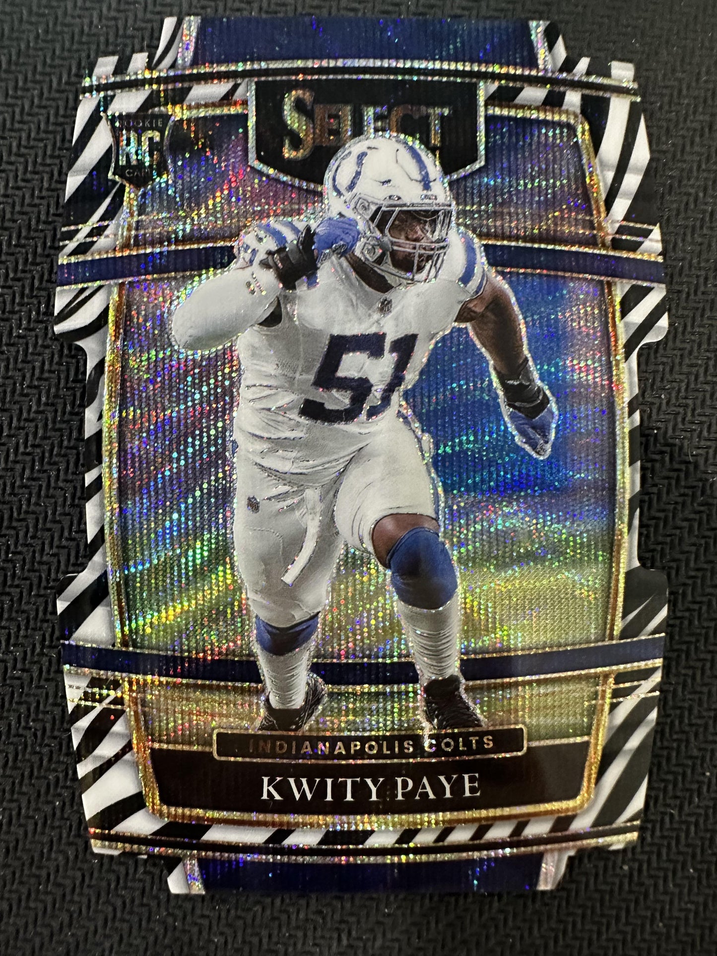 #87 Kwity Paye 2021 Panini Select RC Rookie Indianapolis Colts Zebra Die Cut