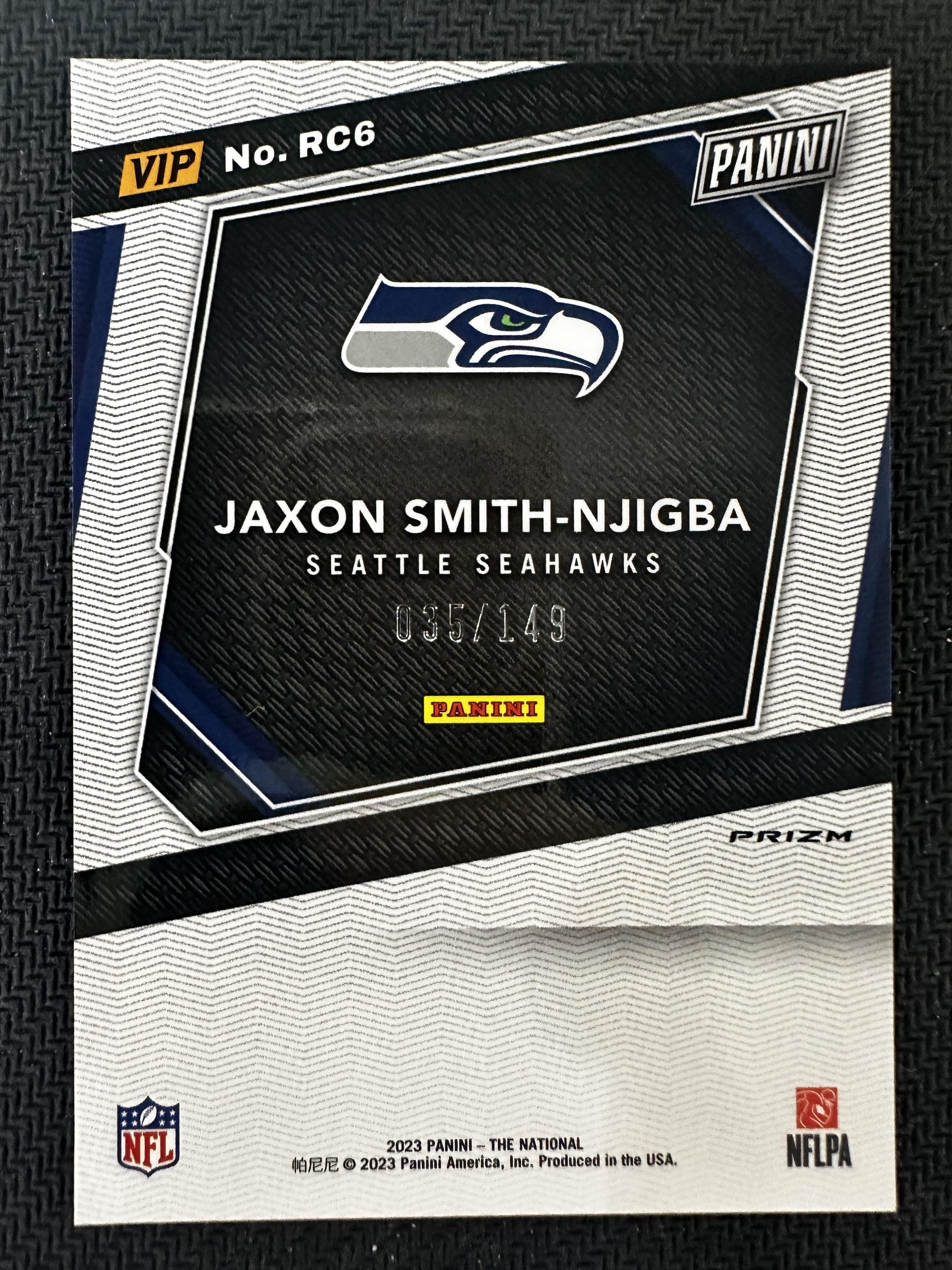 #RC6 Jaxon Smith-Njigba 2023 Panini National VIP /149 Seahawks Blue Sparkle