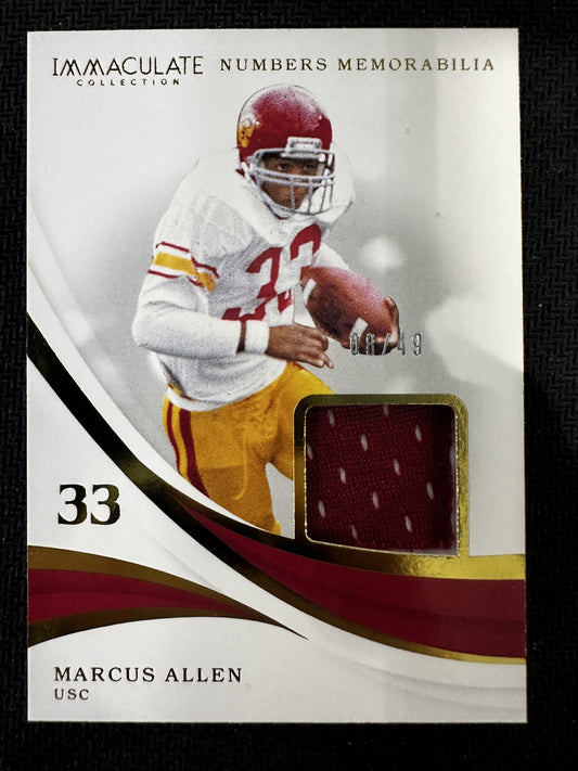 #57 Marcus Allen 2019 Panini Immaculate Collection Collegiate /49 USC Trojans