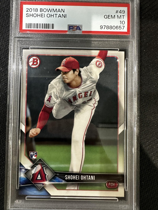 #49 Shohei Ohtani 2018 Bowman RC Rookie Los Angeles Angels sports