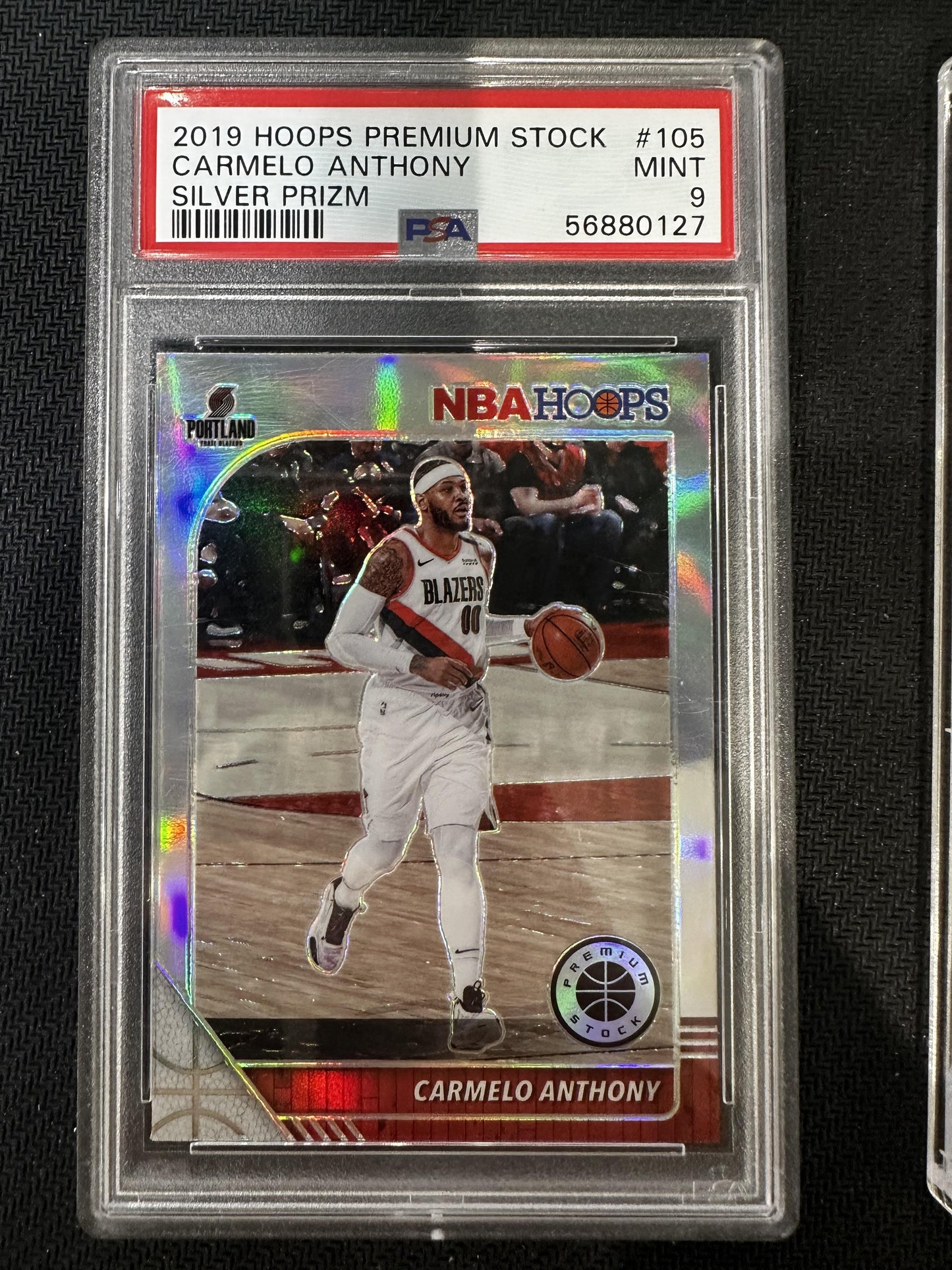 #105 Carmelo Anthony 2019-20 Hoops Premium Stock Portland Trail Blazers Silver