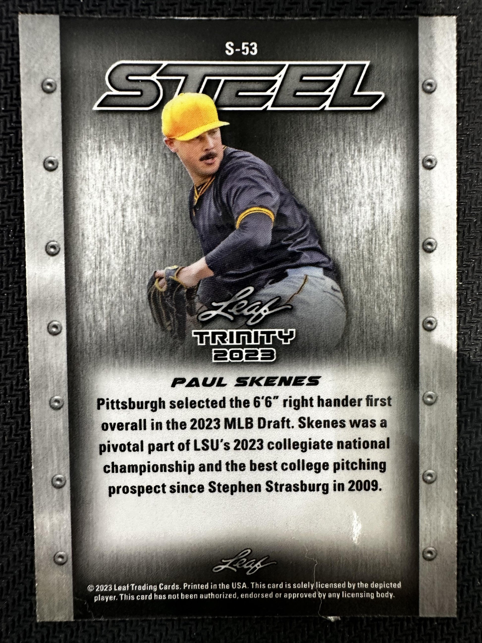 #S-53 Paul Skenes 2023 Leaf Trinity sports Steel Stars and Dots Silver